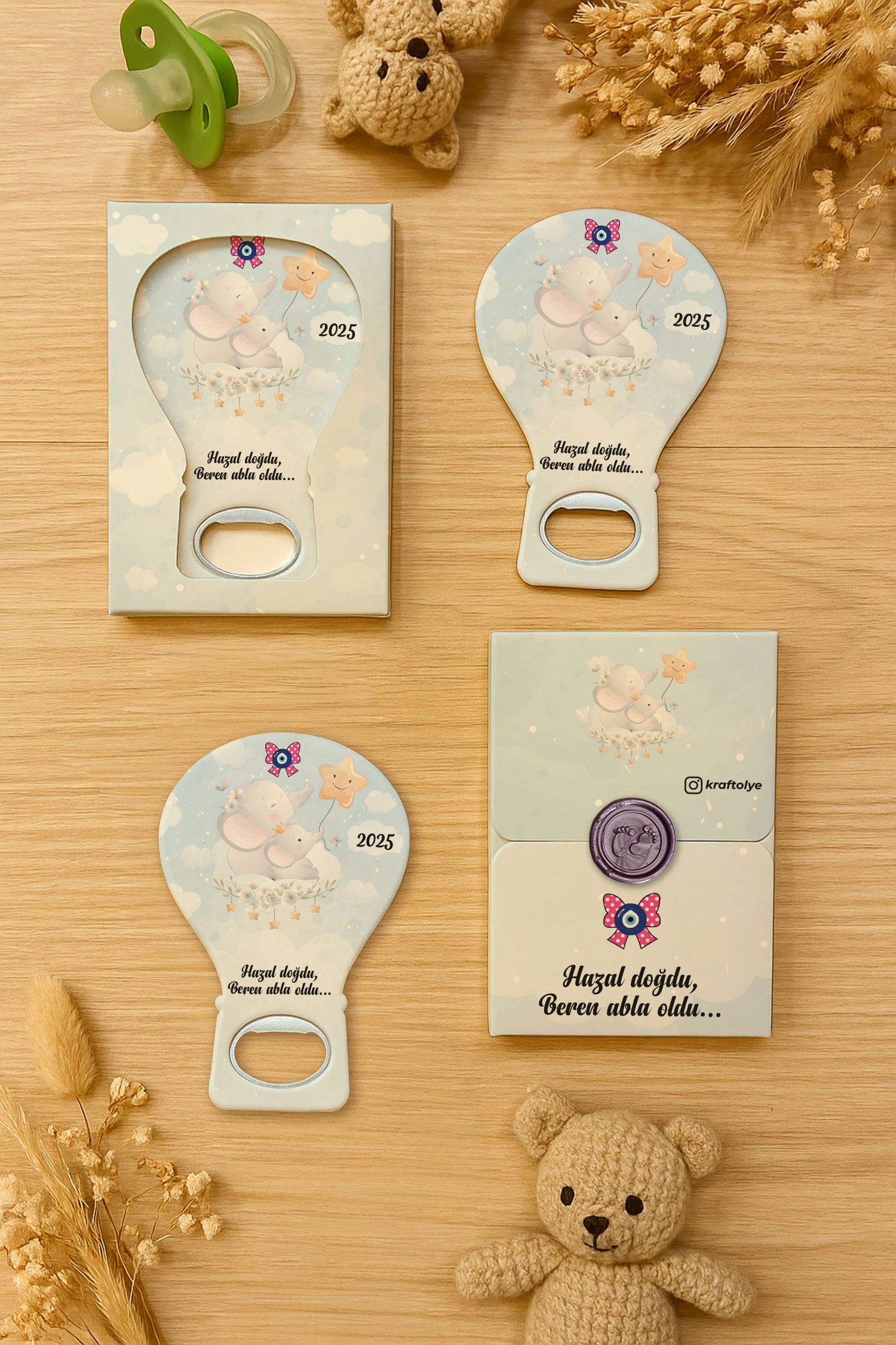 Abla Kız Kardeş Temalı Mühürlü Balon Açacak Magnet