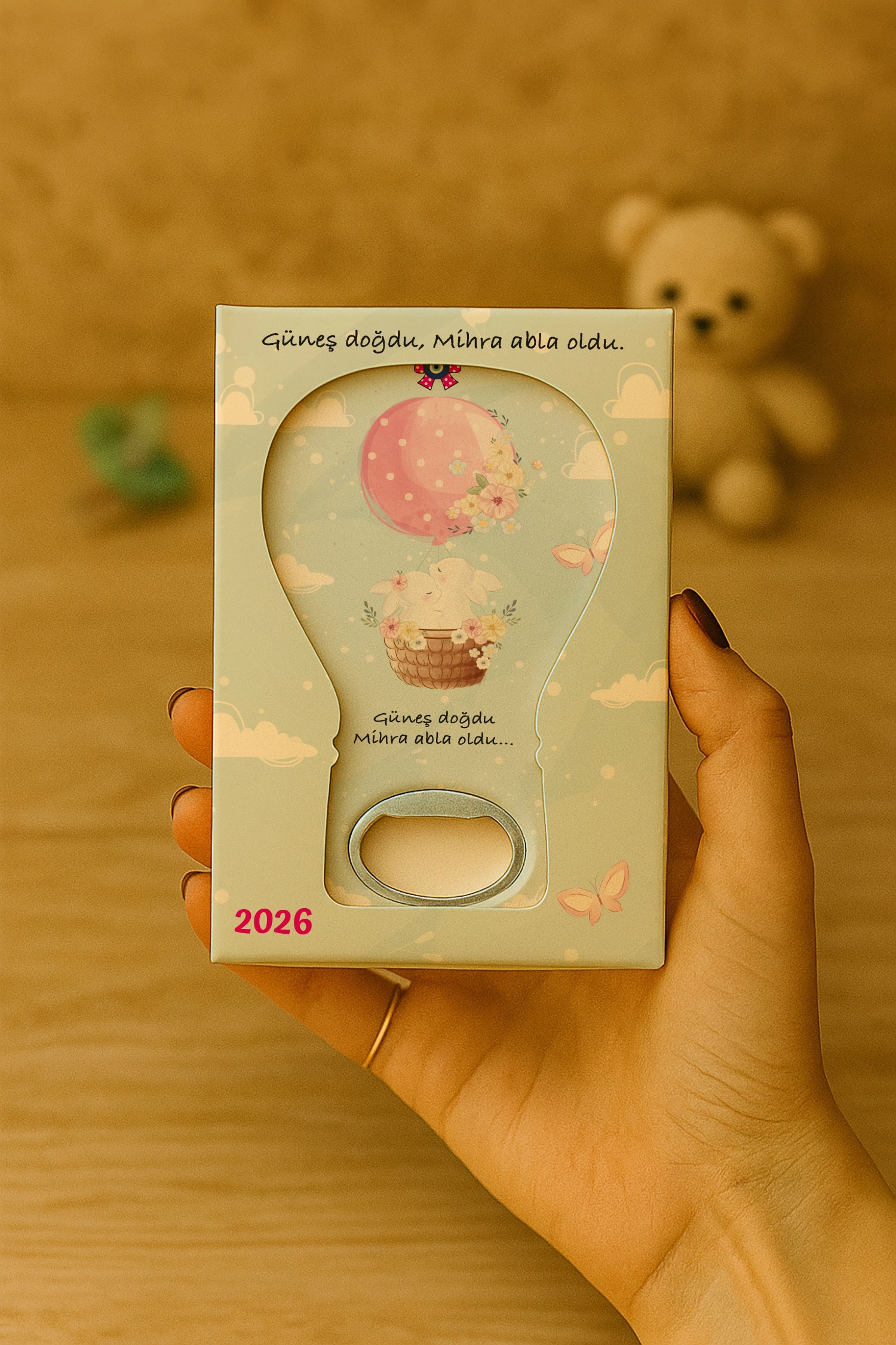 Abla Kız Kardeş Temalı Mühürlü Balon Açacak Magnet