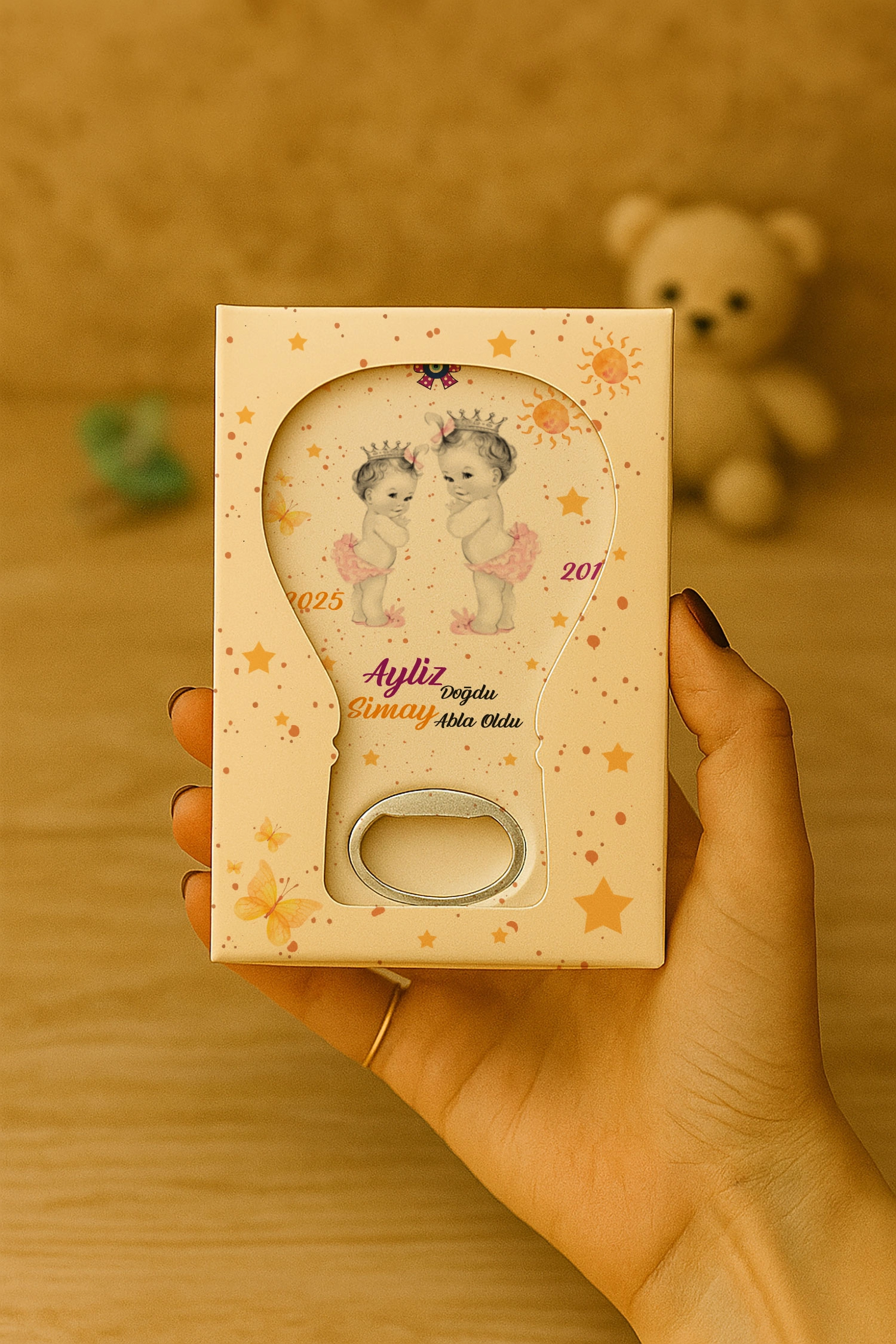 Abla Kız Kardeş Temalı Mühürlü Balon Açacak Magnet
