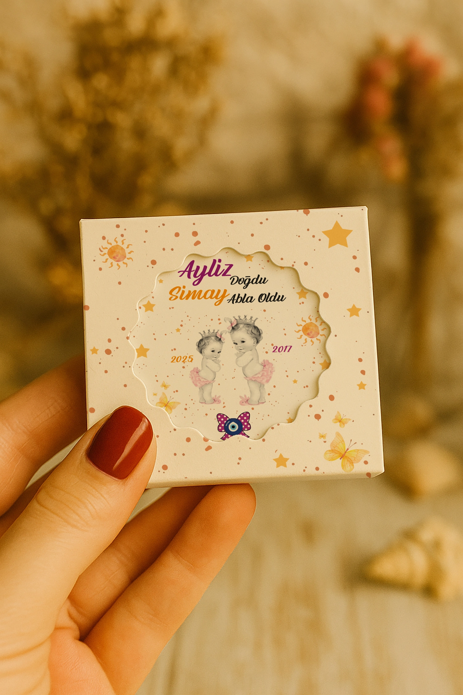 Abla Kız Kardeş Temalı Mühürlü Kapak Açacak Magnet
