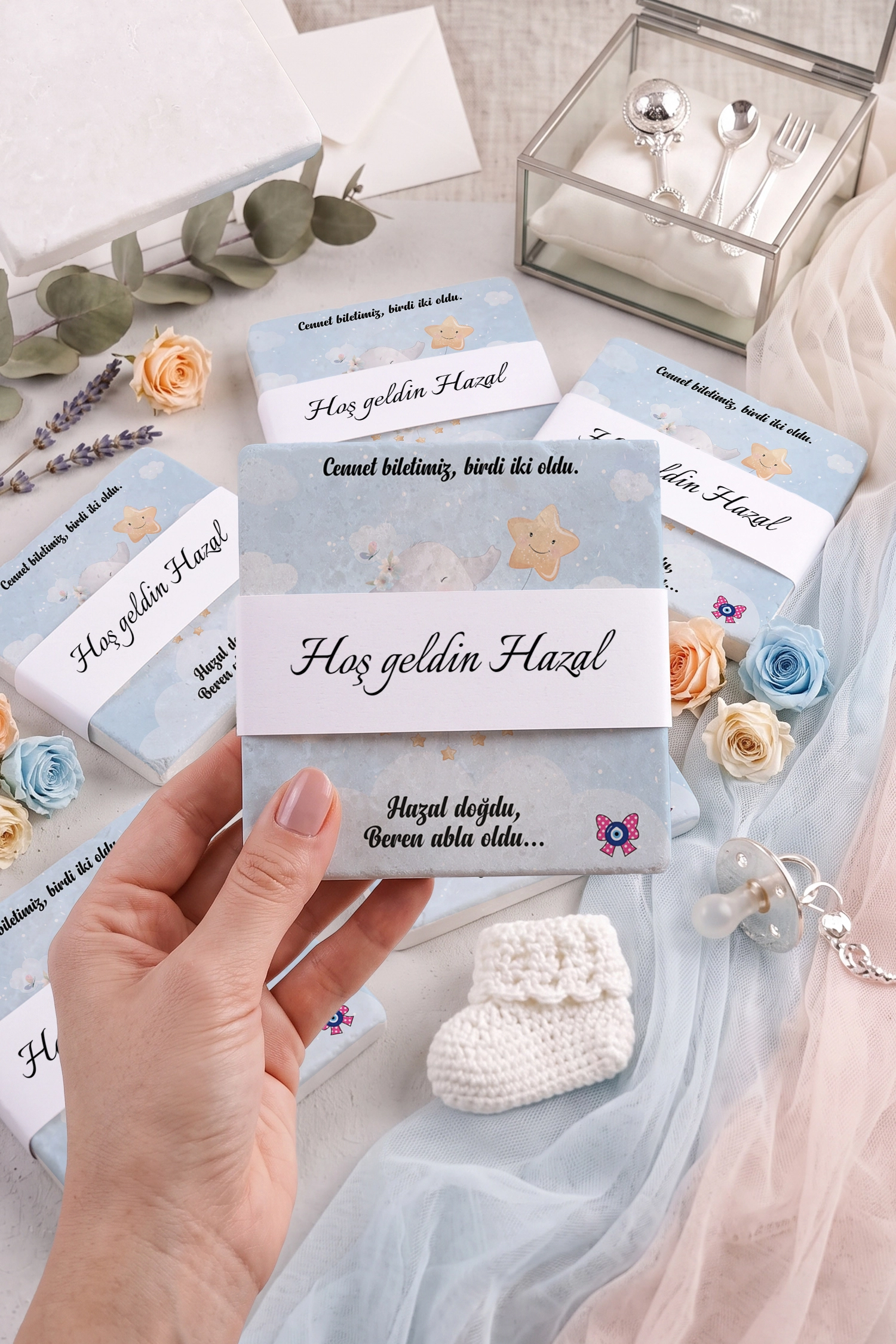 Abla Kız Kardeş Temalı Taş Bardak Altlığı