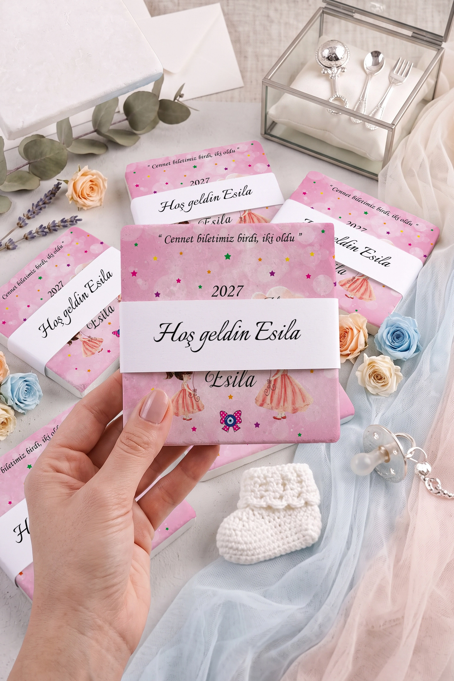 Abla Kız Kardeş Temalı Taş Bardak Altlığı