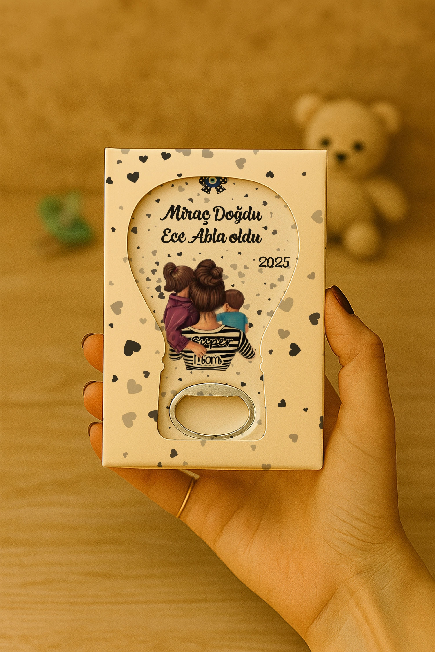 Anne Bebek Temalı Kutulu Balon Açacak Magnet