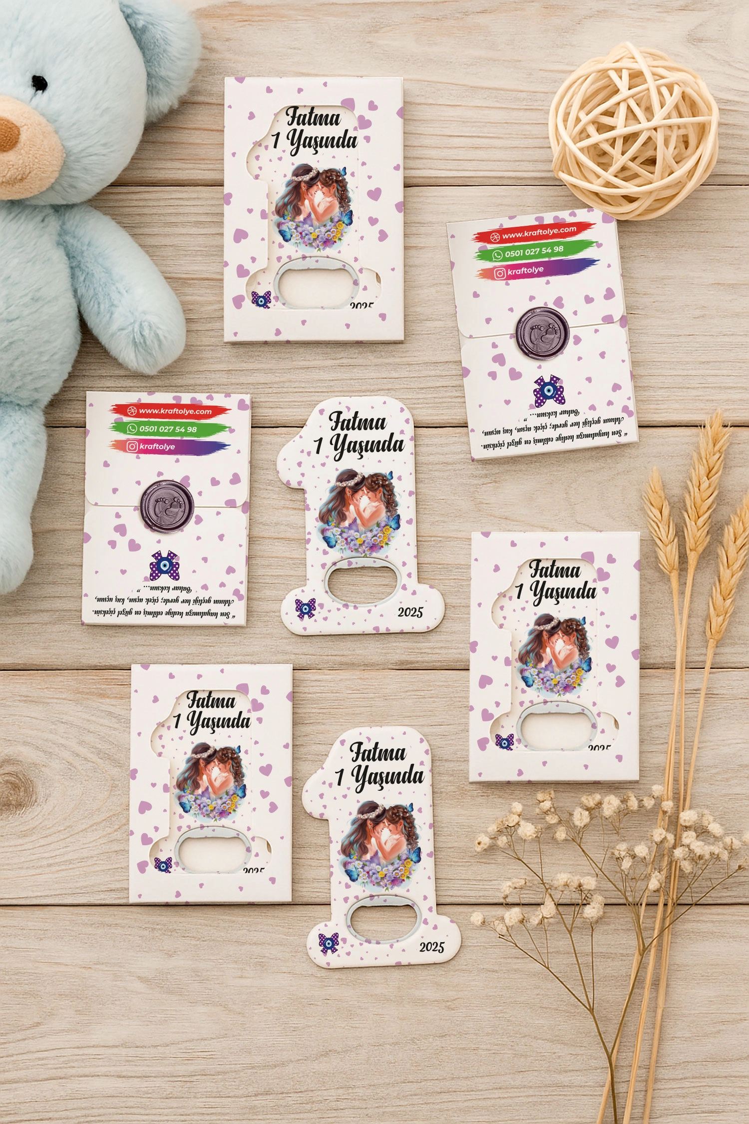 Anne Bebek Temalı Mühürlü 1 Yaş Açacak Magnet