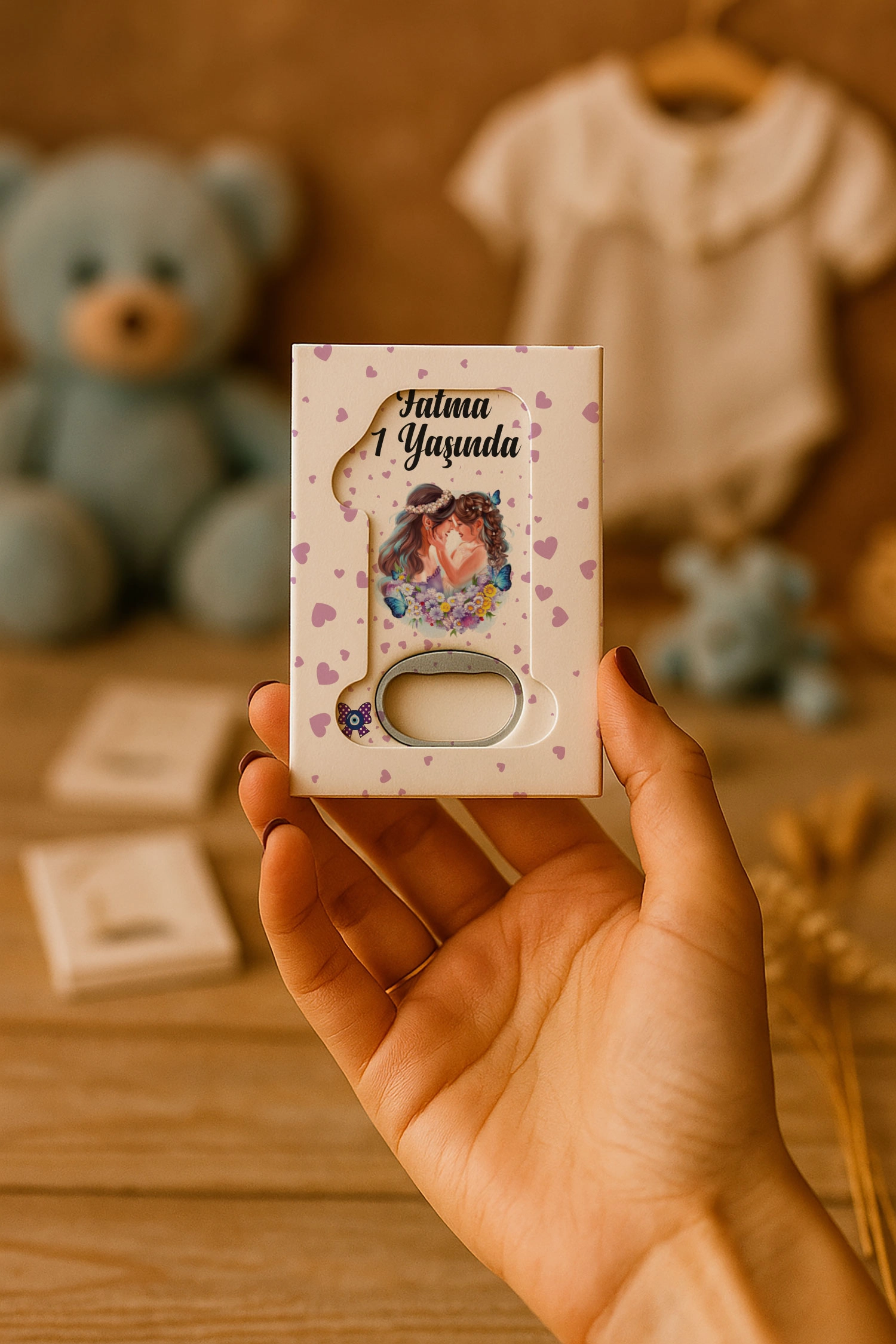 Anne Bebek Temalı Mühürlü 1 Yaş Açacak Magnet