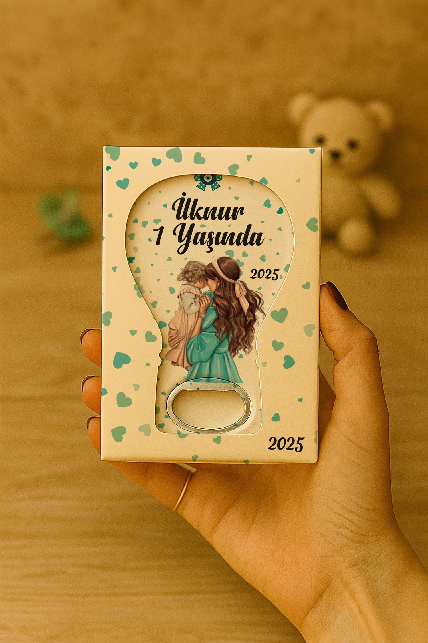 Anne Bebek Temalı Mühürlü Balon Açacak Magnet