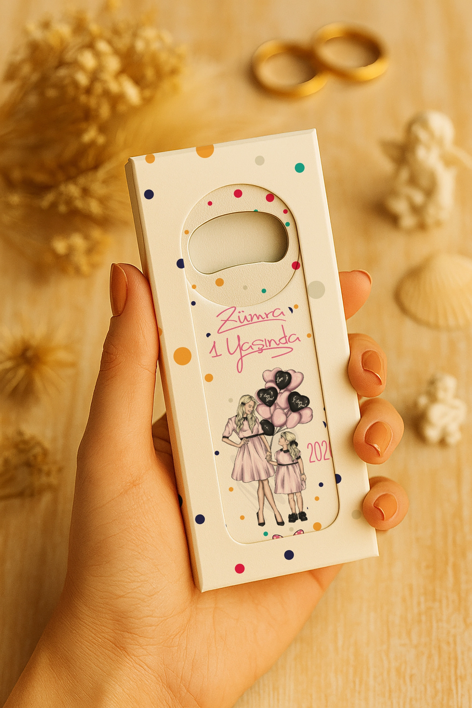Anne Bebek Temalı Mühürlü Uzun Açacak Magnet