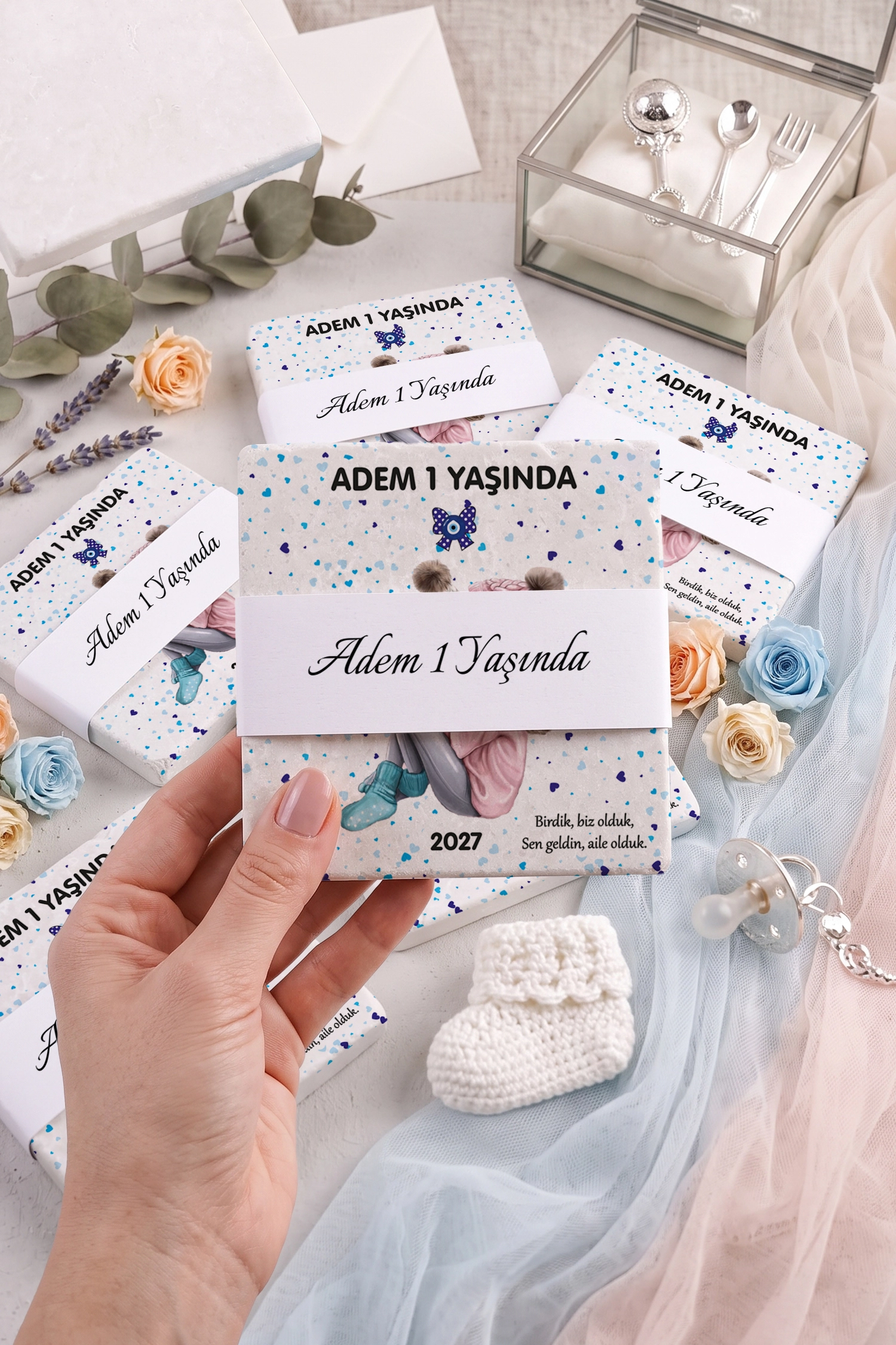 Anne Bebek Temalı Taş Bardak Altlığı