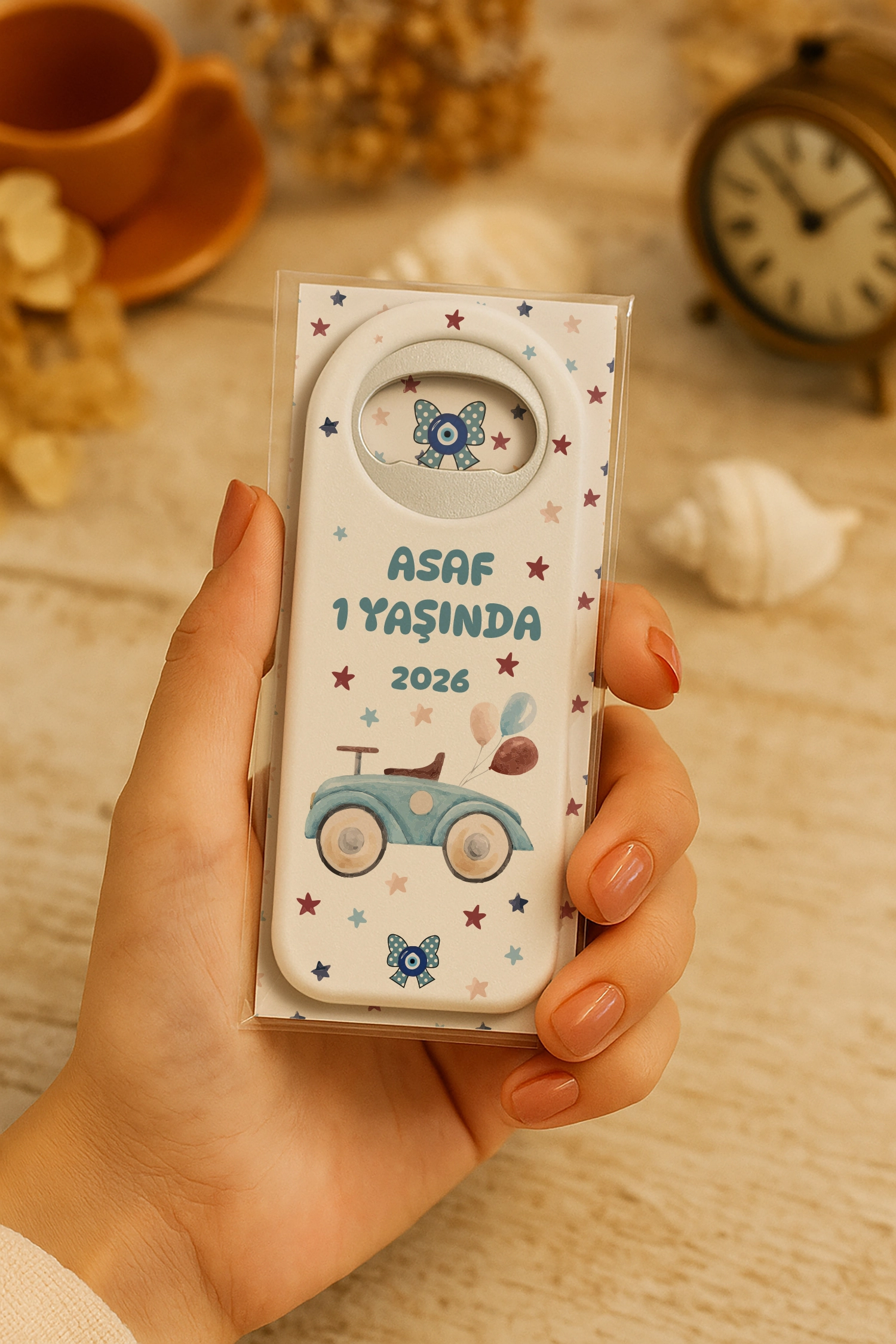 Araba Temalı Kartlı Açacak Uzun Magnet