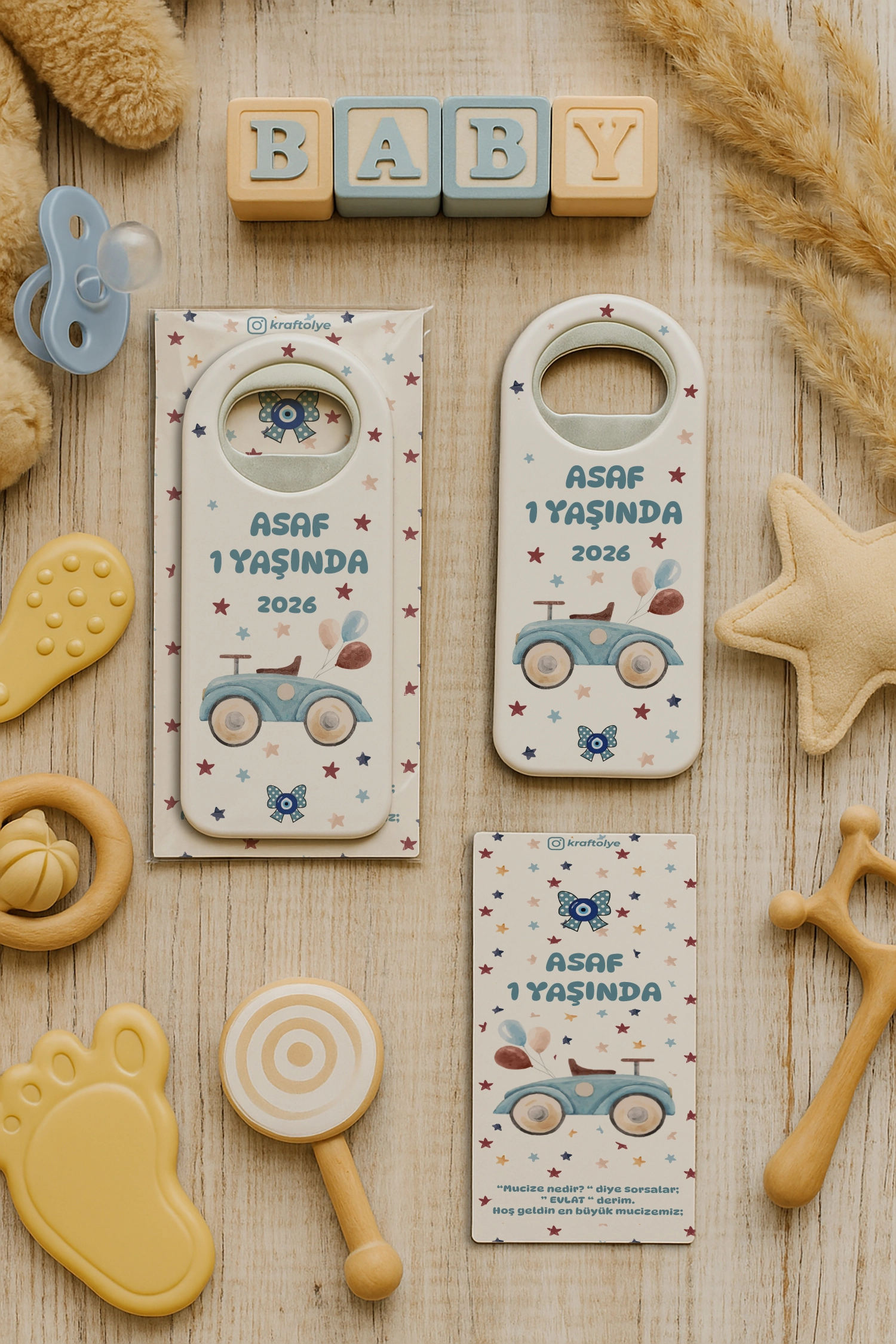 Araba Temalı Kartlı Açacak Uzun Magnet