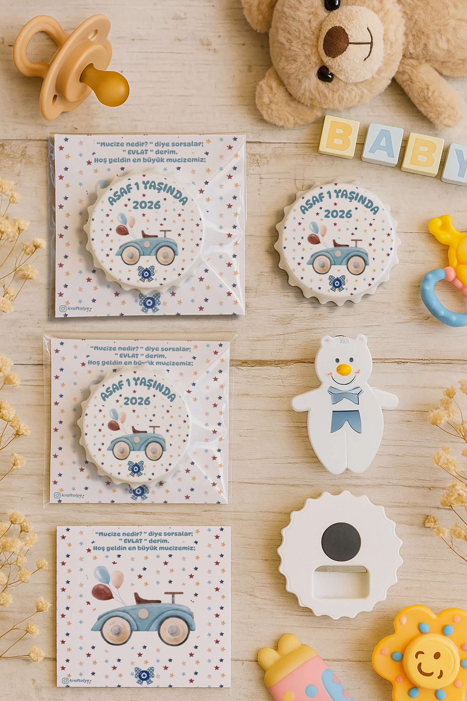 Araba Temalı Kartlı Kapak Açacak Magnet