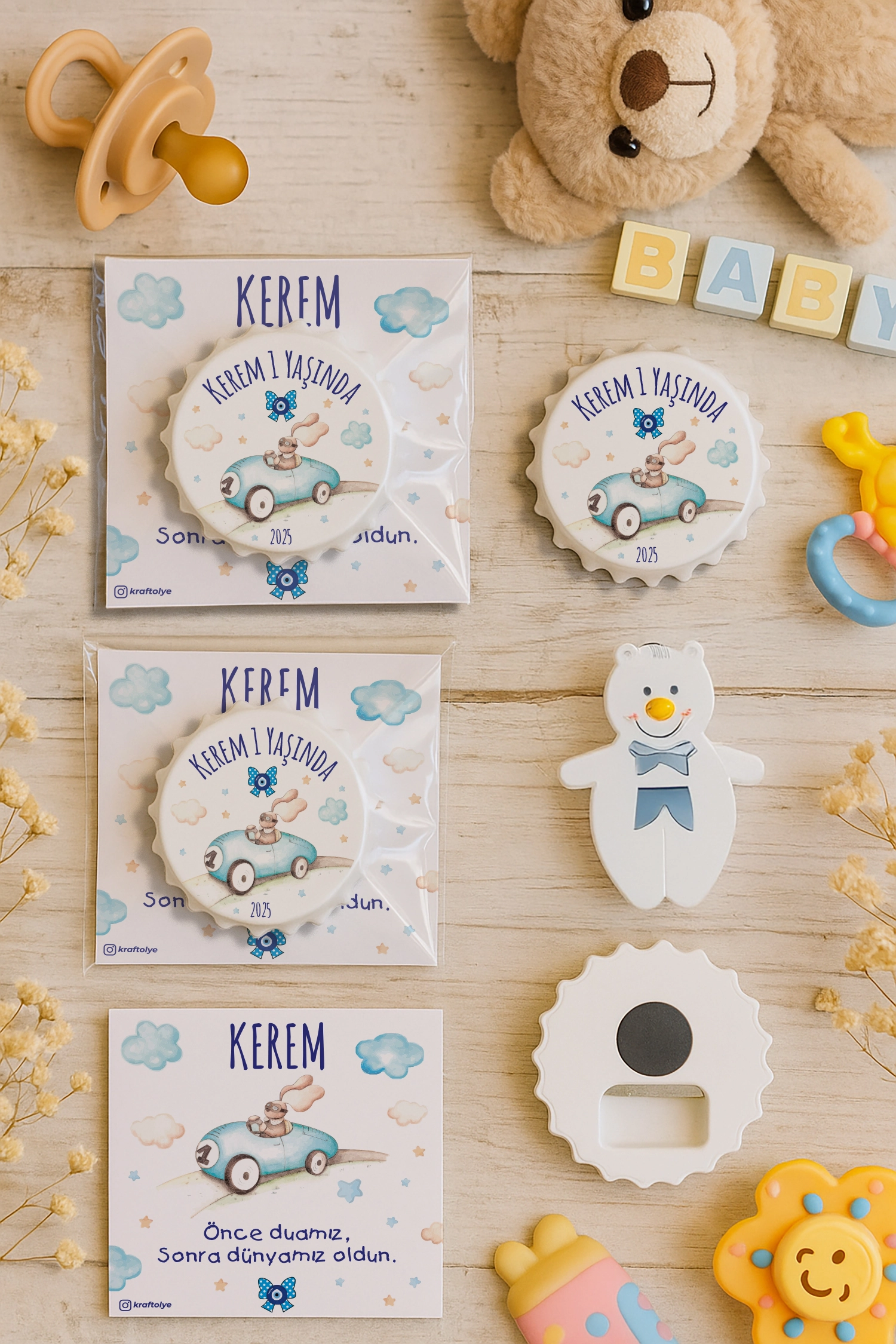 Araba Temalı Kartlı Kapak Açacak Magnet