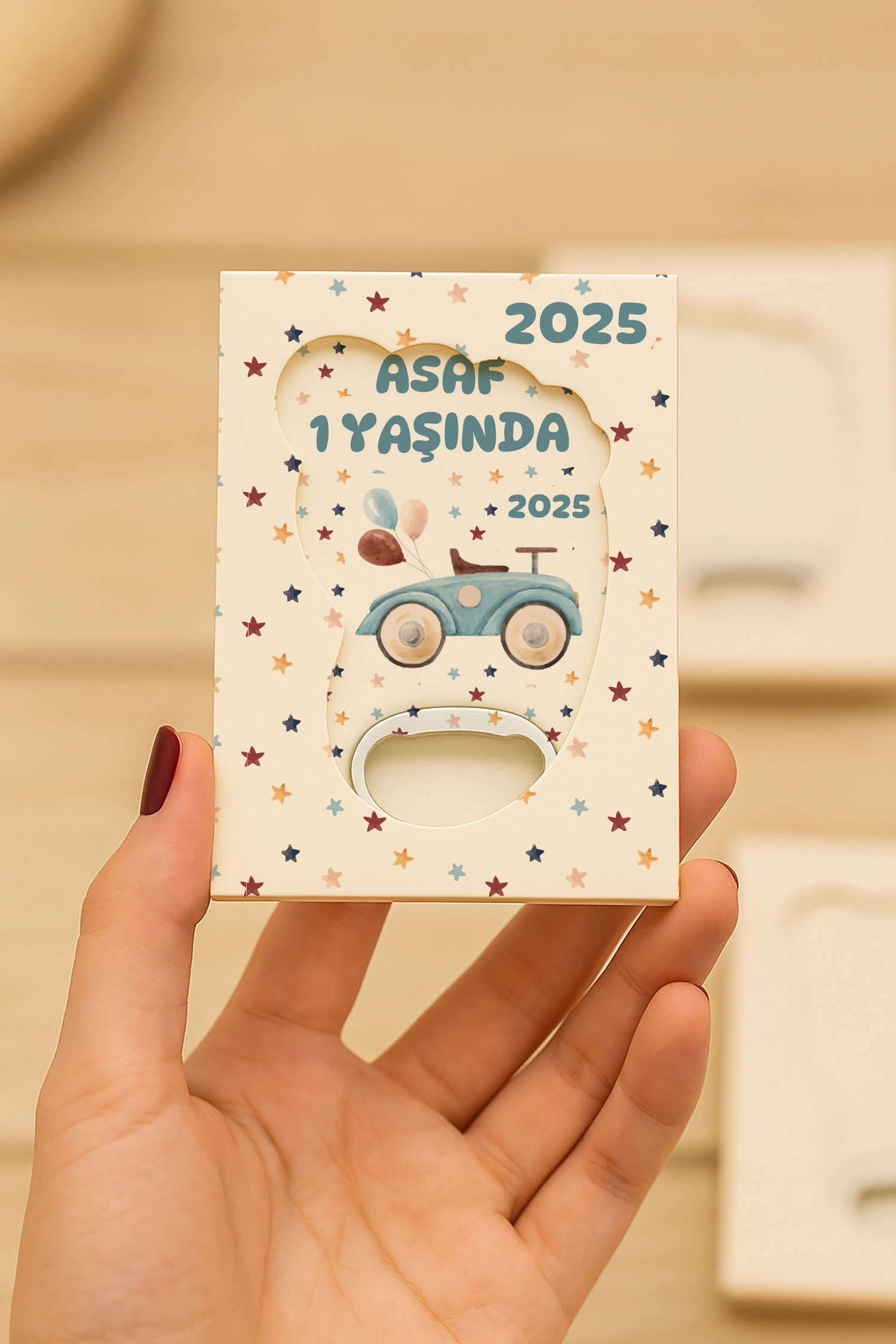 Araba Temalı Kutulu Ayak İzi Açacak Magnet