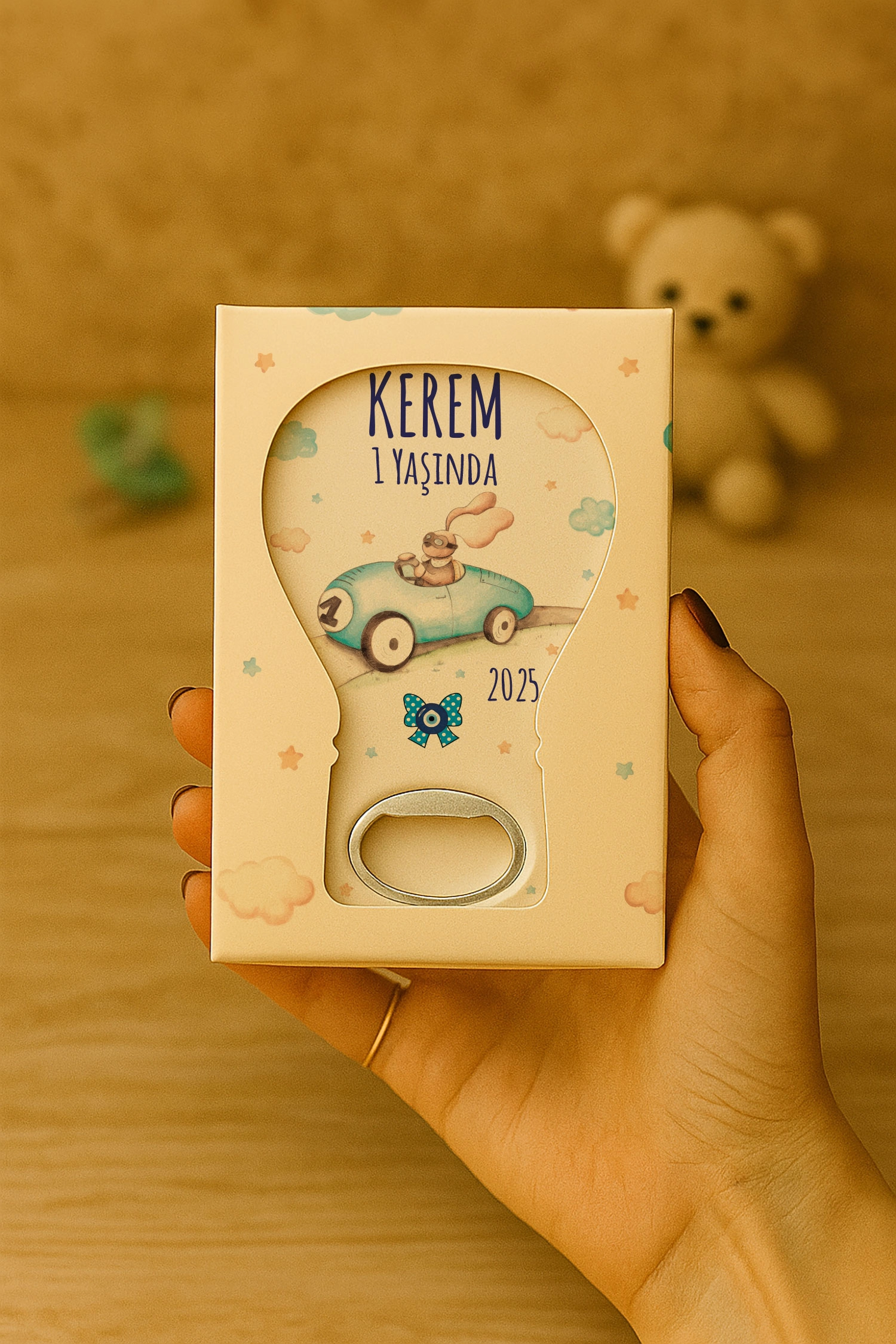 Araba Temalı Kutulu Balon Açacak Magnet