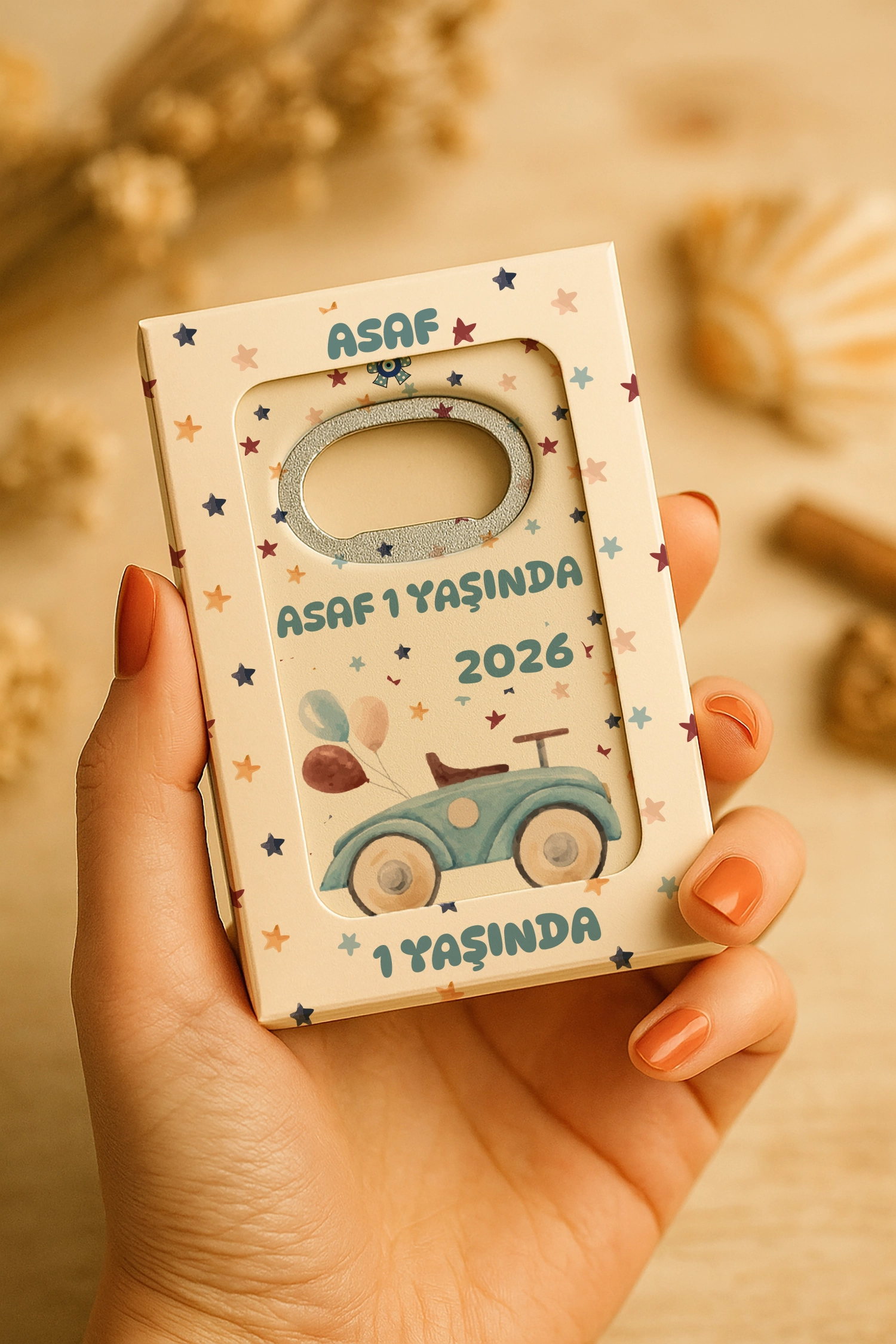 Araba Temalı Kutulu Dikdörtgen Açacak Magnet