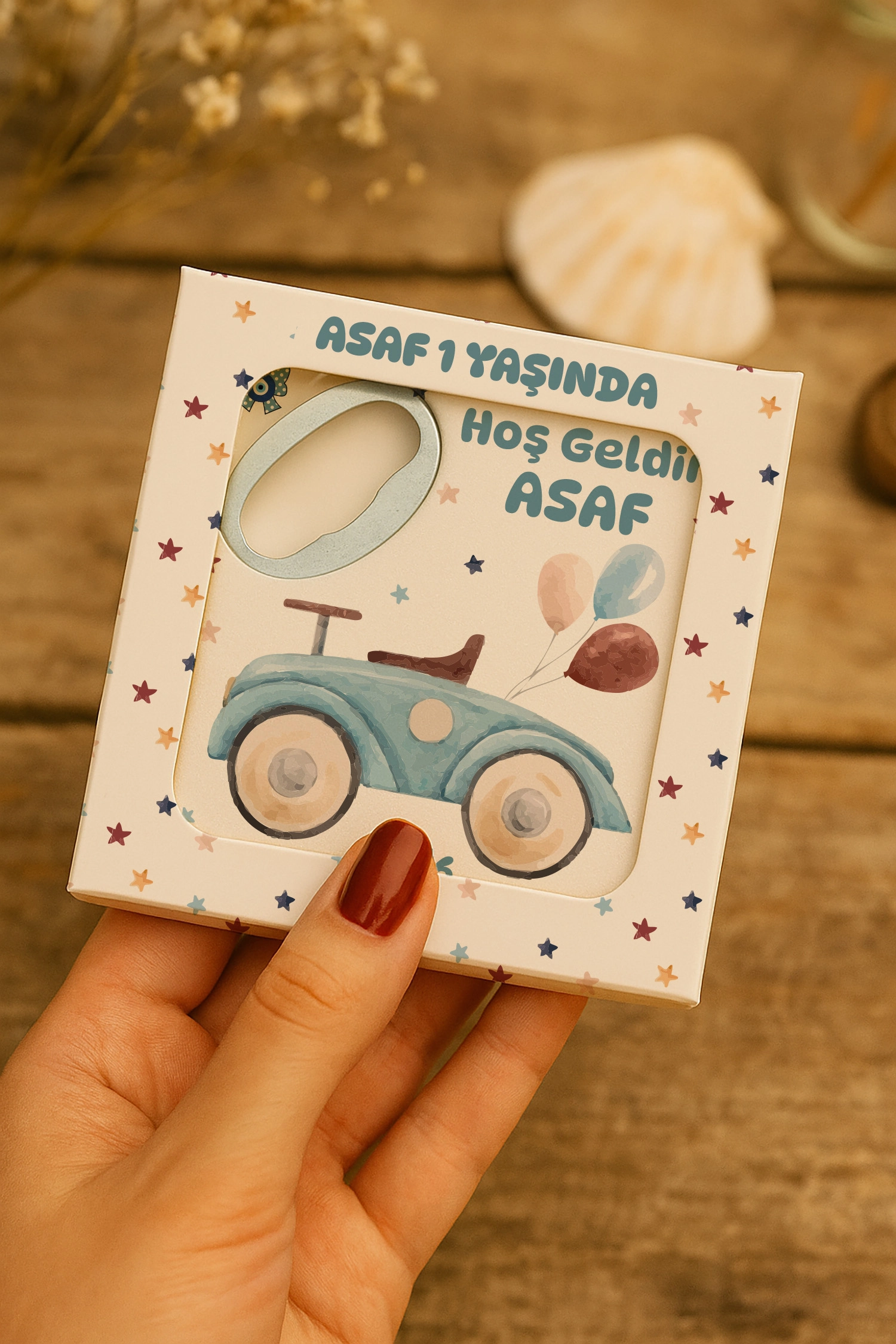 Araba Temalı Mühürlü Kare Açacak Magnet
