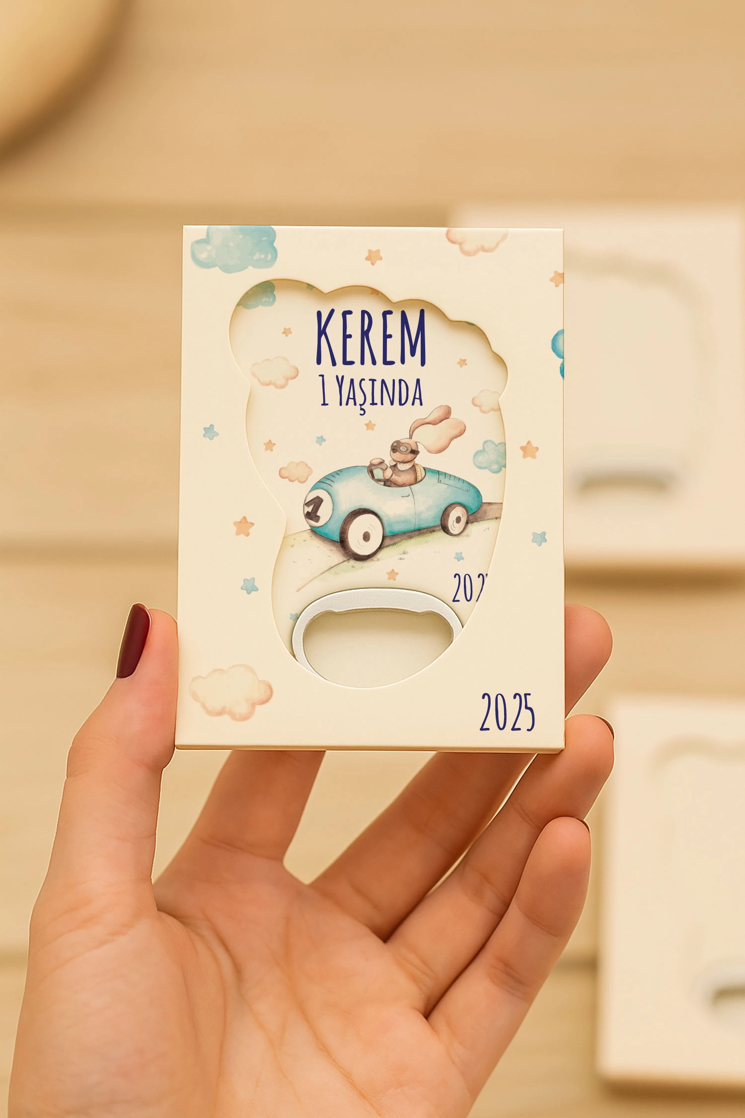 Araba Temalı Mühürlü Kutulu Ayak İzi Açacak Magnet