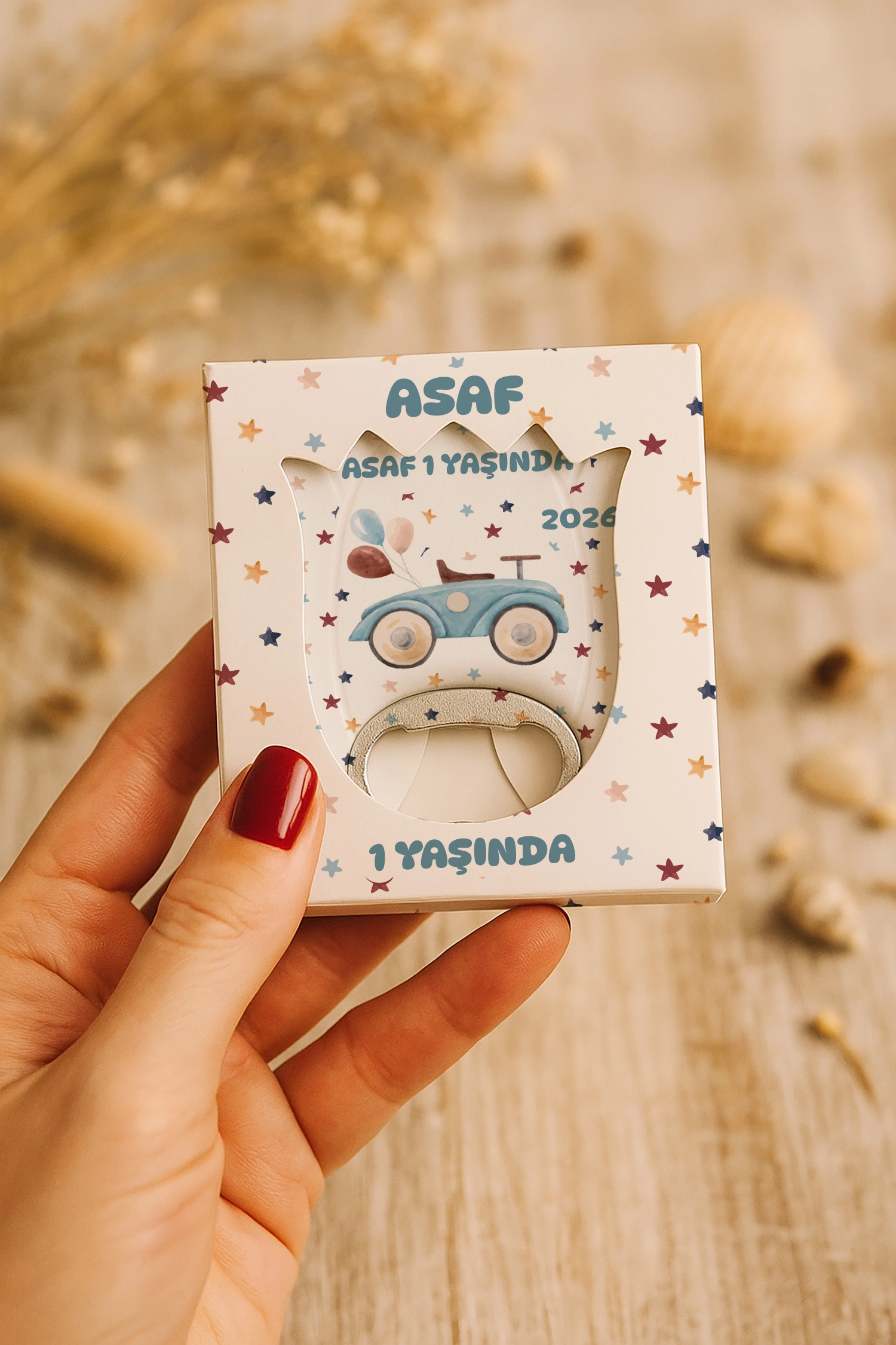 Araba Temalı Mühürlü Lale Açacak Magnet