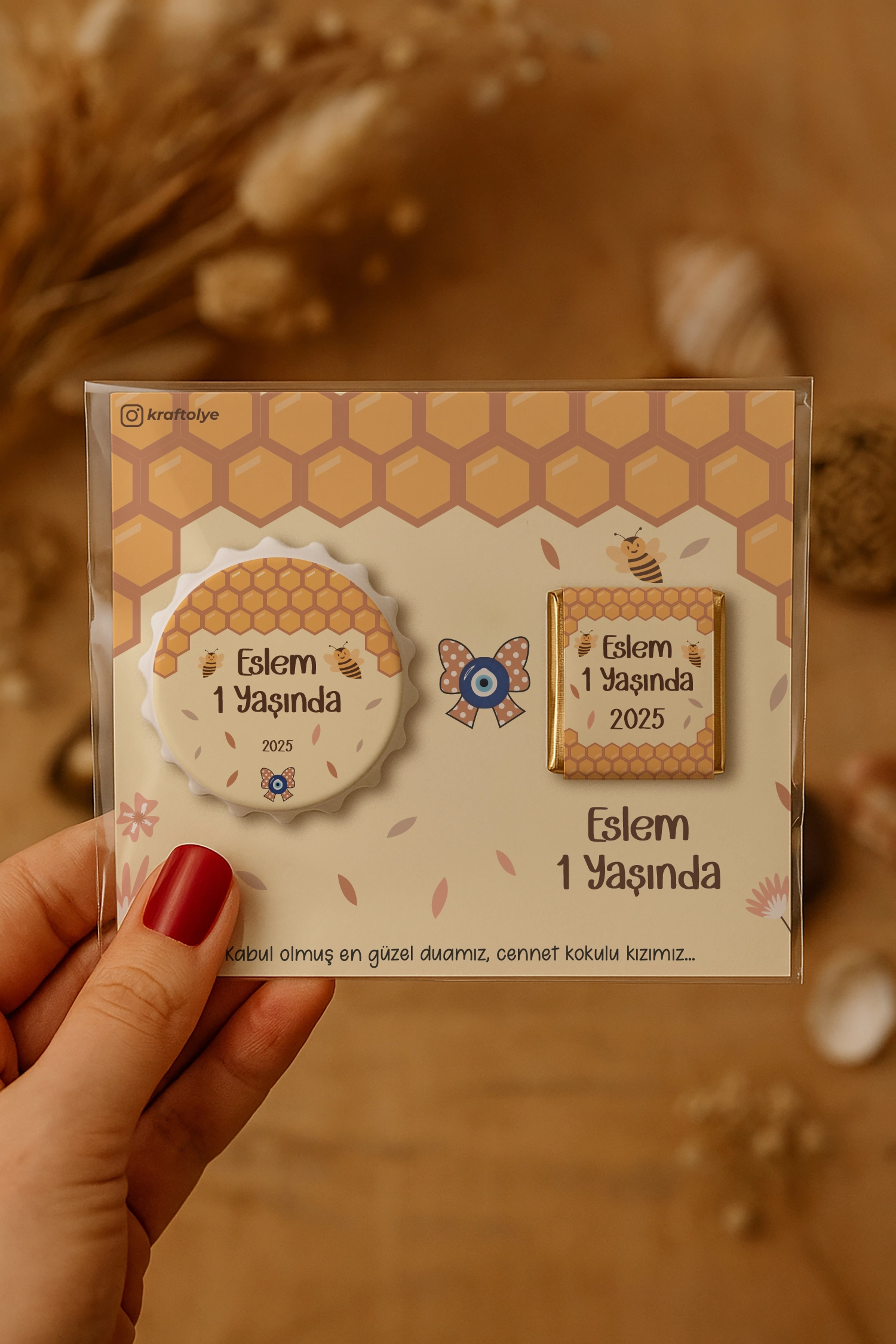 Arı Temalı Çikolatalı Kapak Açacak Magnet