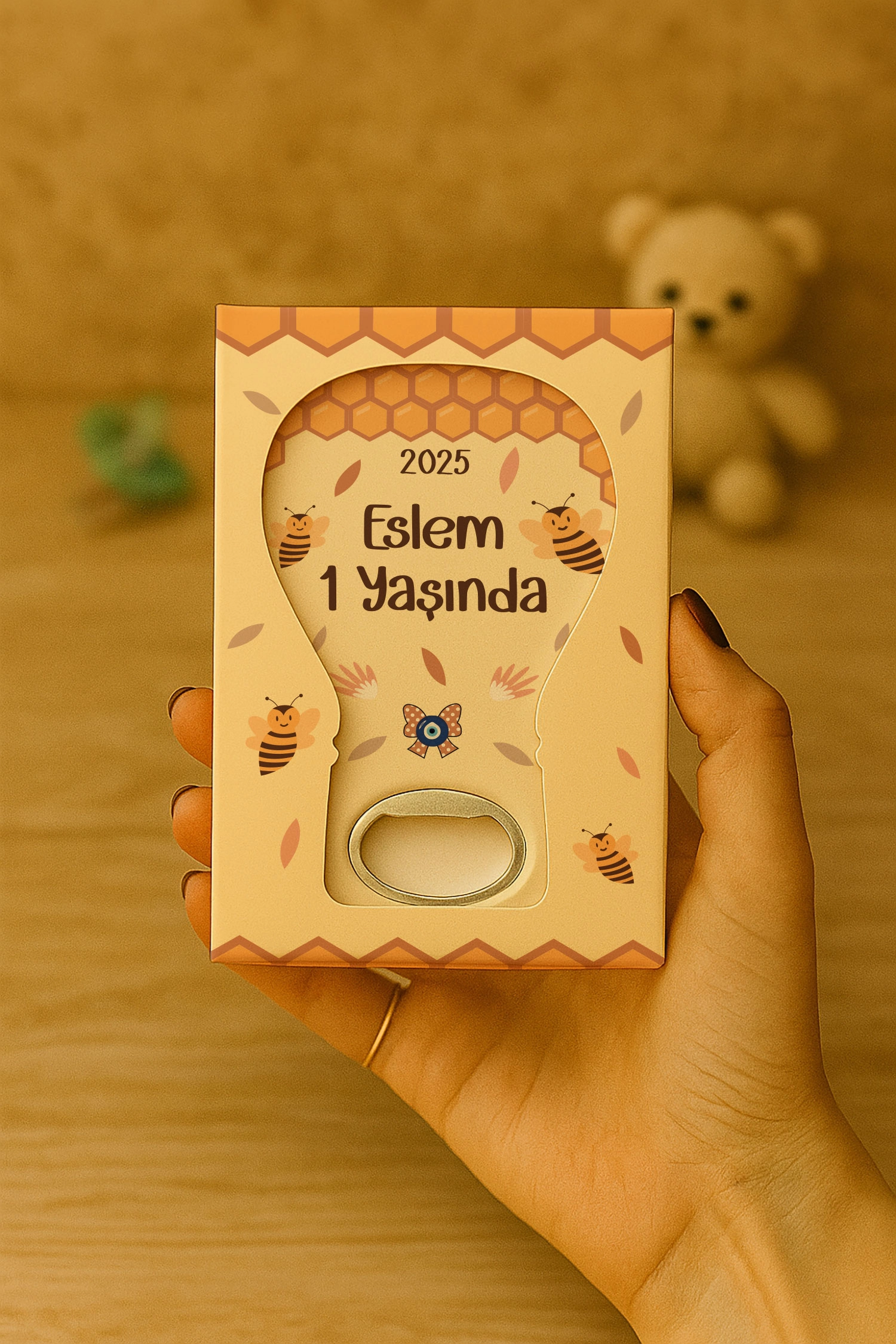 Arı Temalı Kutulu Balon Açacak Magnet