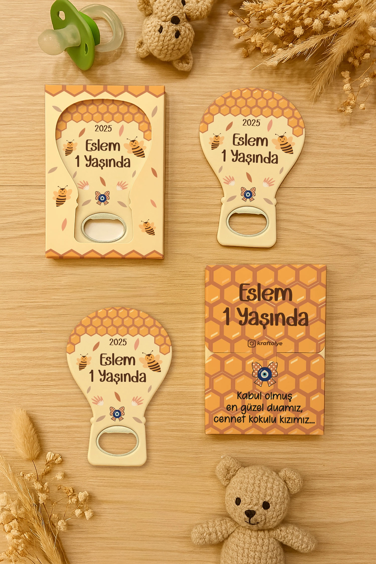 Arı Temalı Kutulu Balon Açacak Magnet