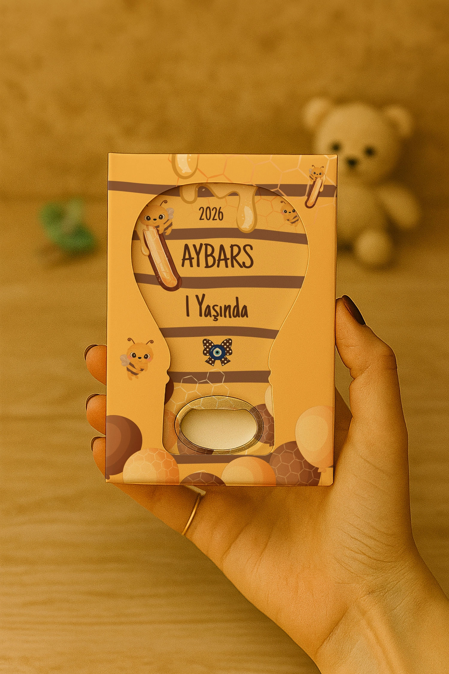 Arı Temalı Kutulu Balon Açacak Magnet