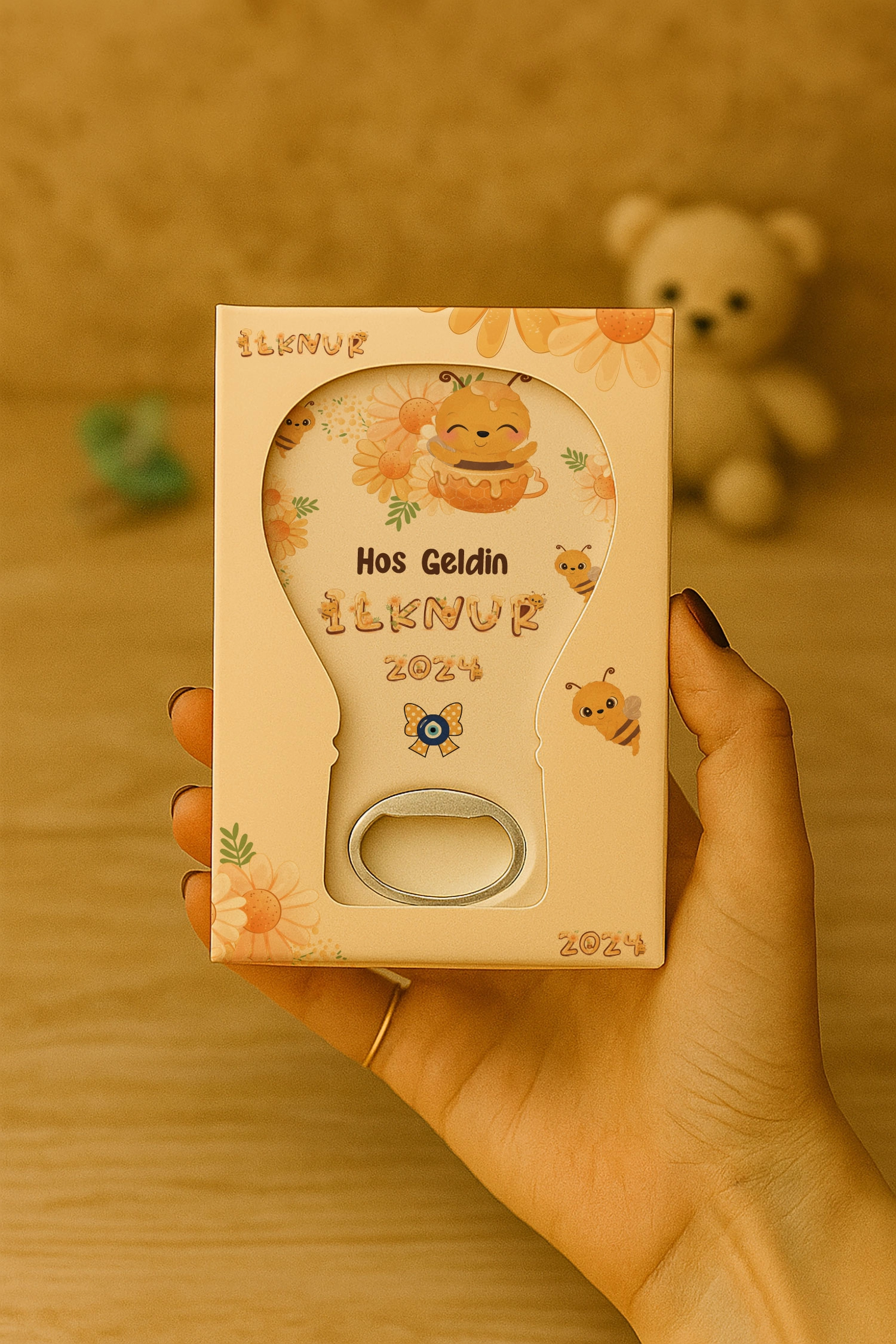 Arı Temalı Kutulu Balon Açacak Magnet