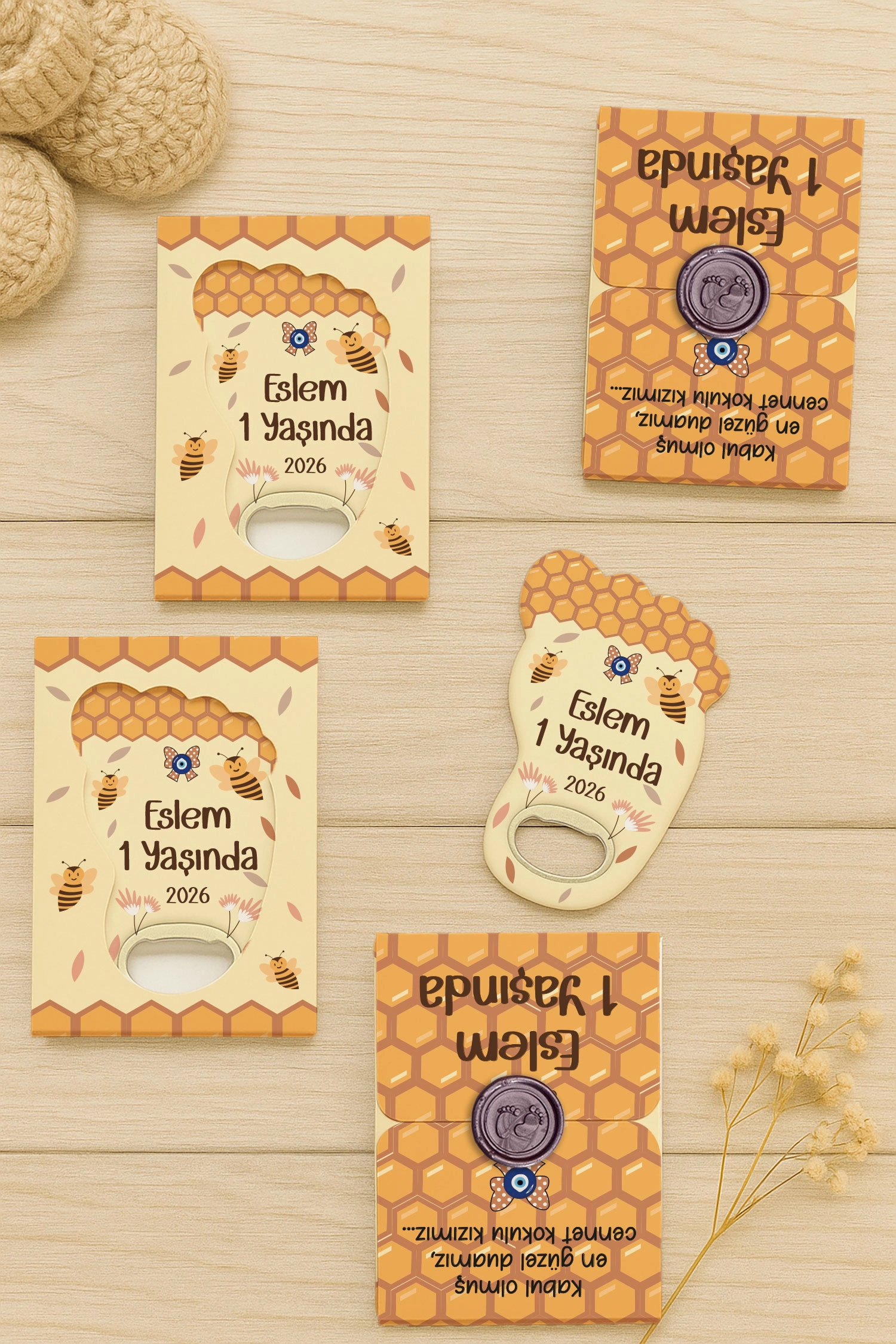 Arı Temalı Mühürlü Kutulu Ayak İzi Açacak Magnet