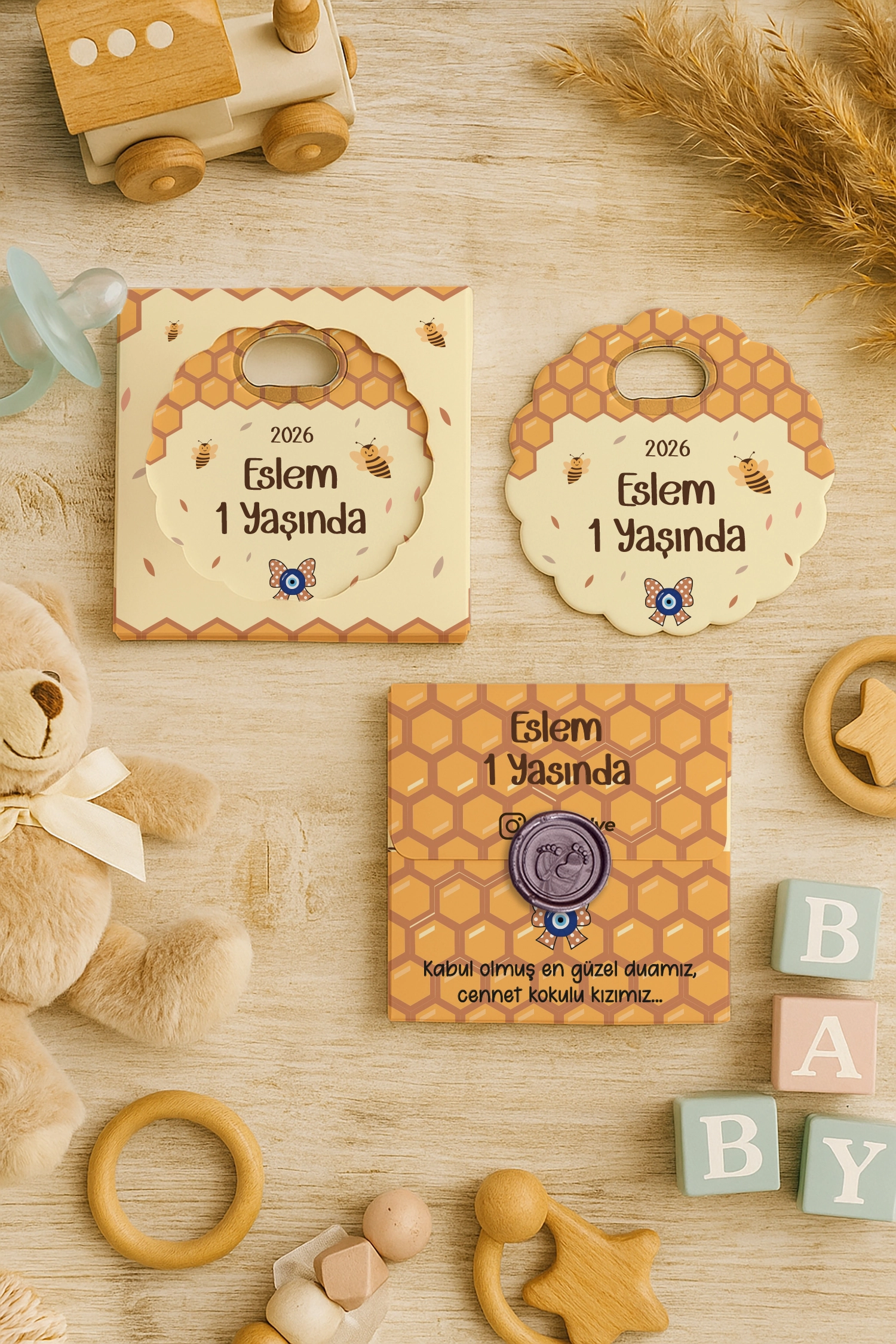Arı Temalı Mühürlü Papatya Açacak Magnet