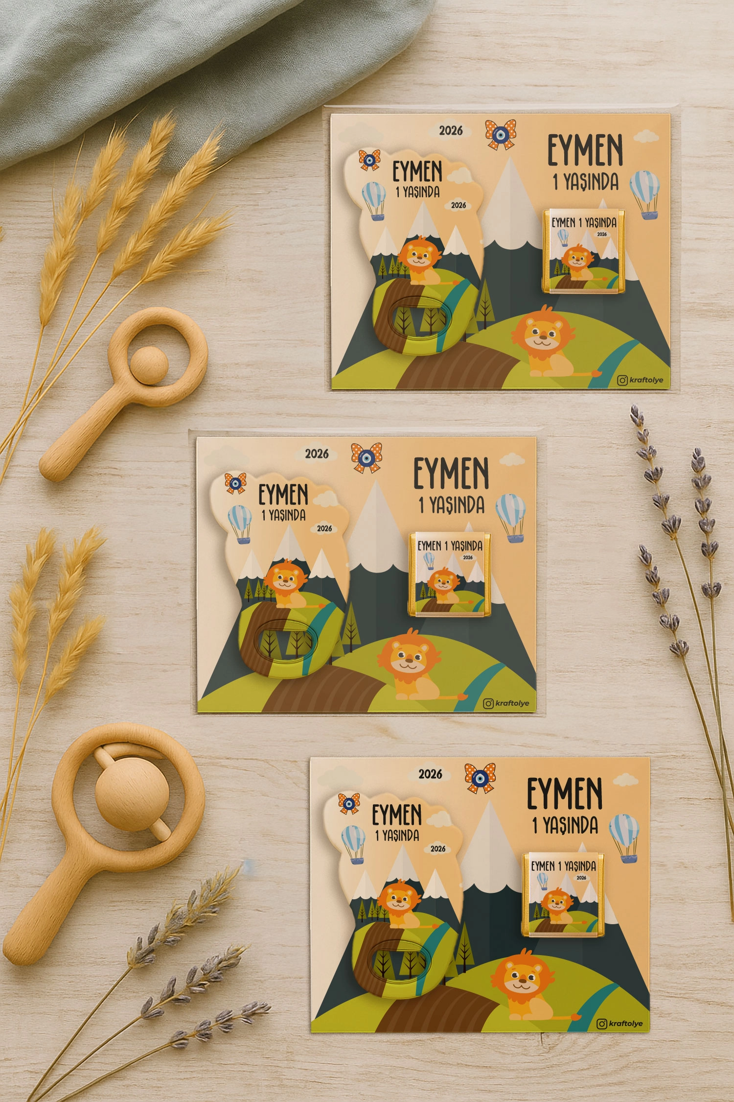 Aslan Temalı Çikolatalı Ayak İzi Açacak Magnet