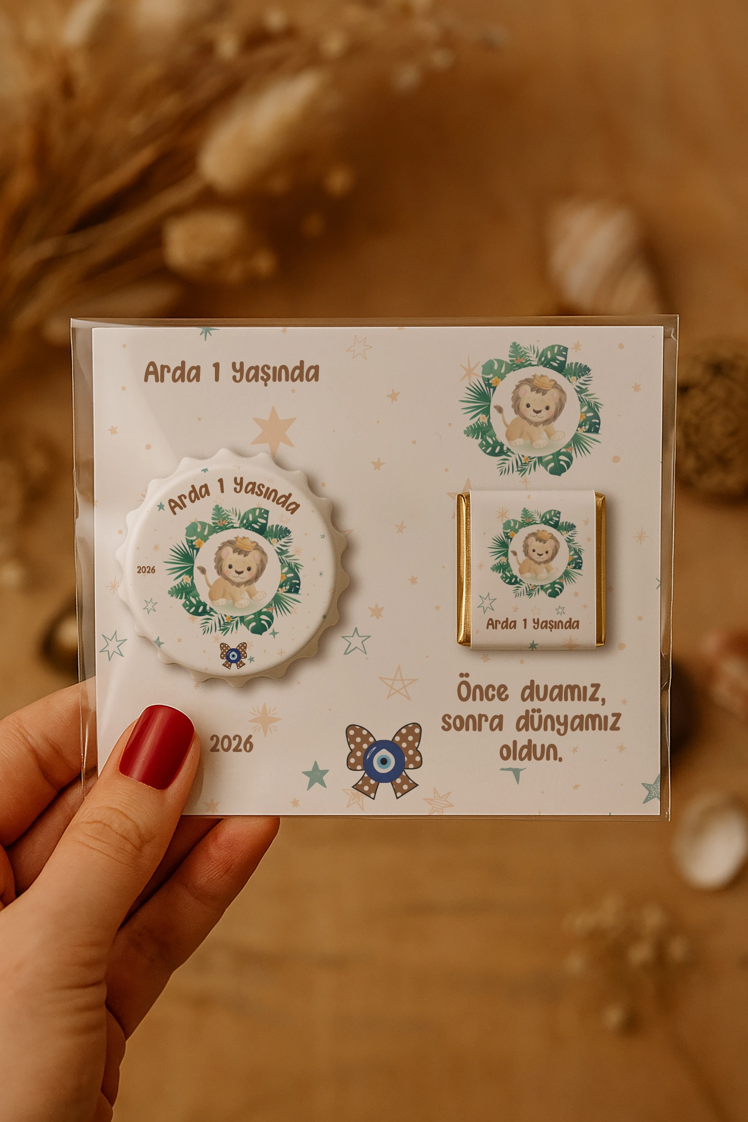 Aslan Temalı Çikolatalı Kapak Açacak Magnet