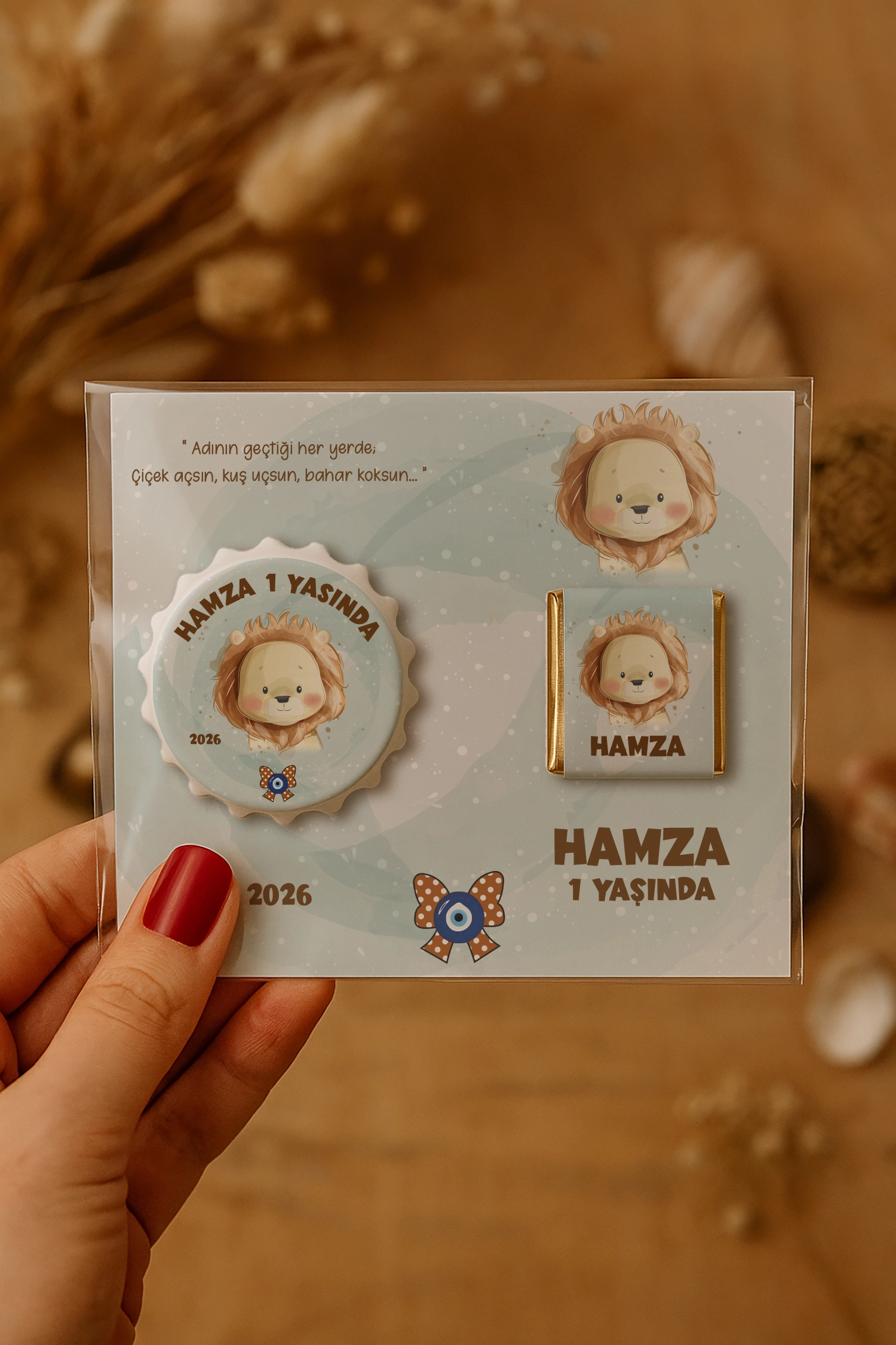 Aslan Temalı Çikolatalı Kapak Açacak Magnet