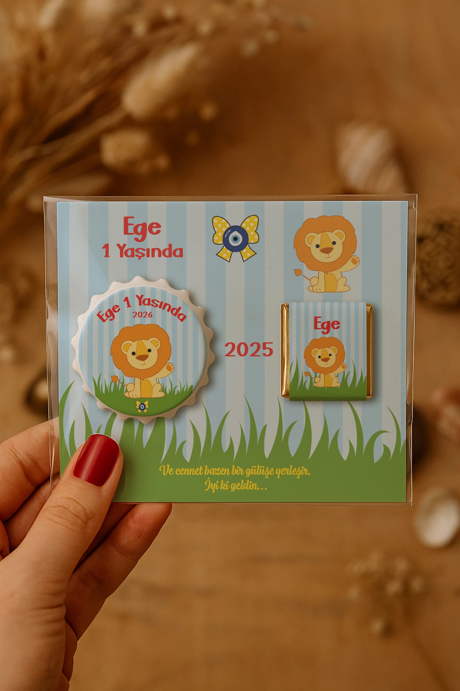 Aslan Temalı Çikolatalı Kapak Açacak Magnet