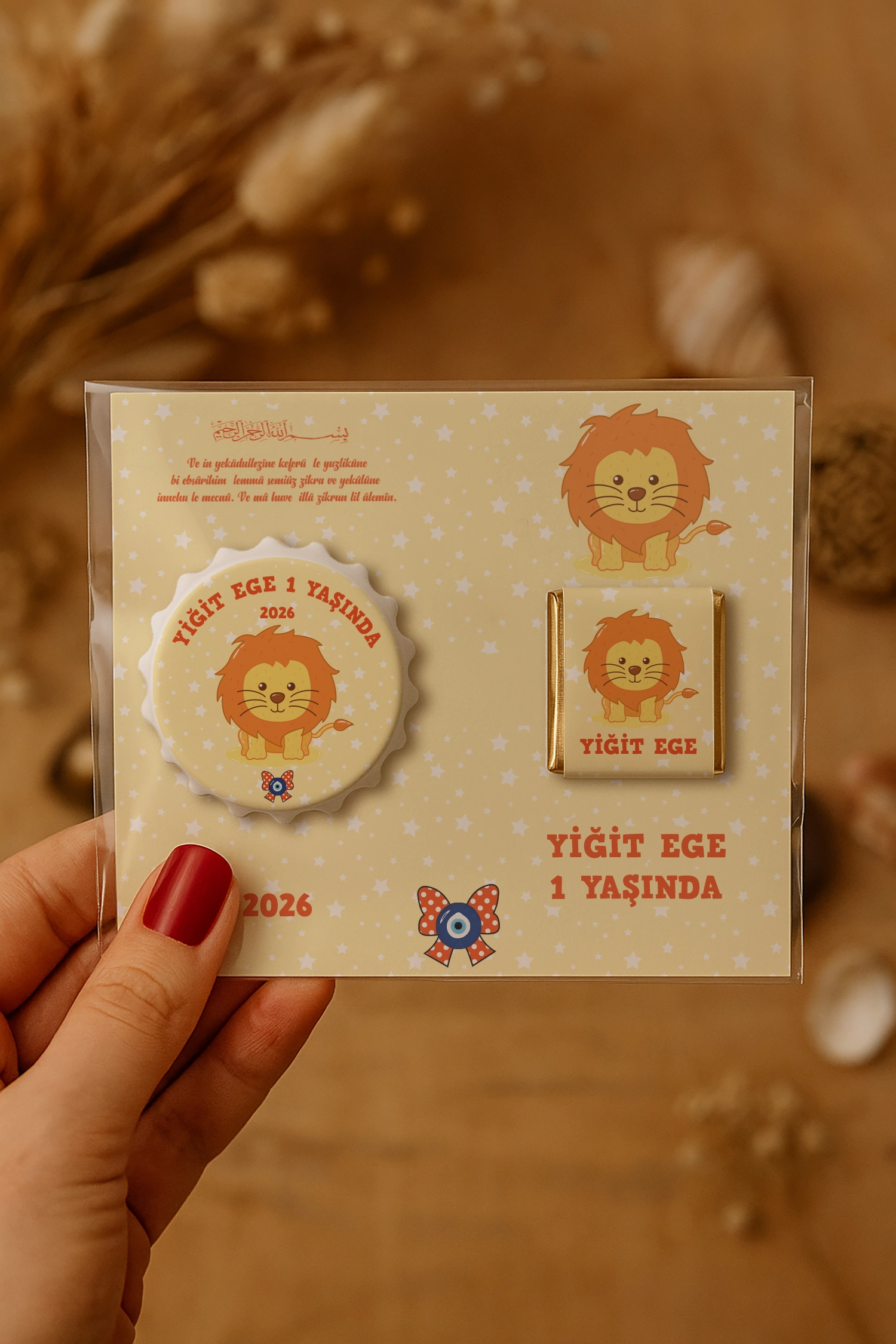 Aslan Temalı Çikolatalı Kapak Açacak Magnet