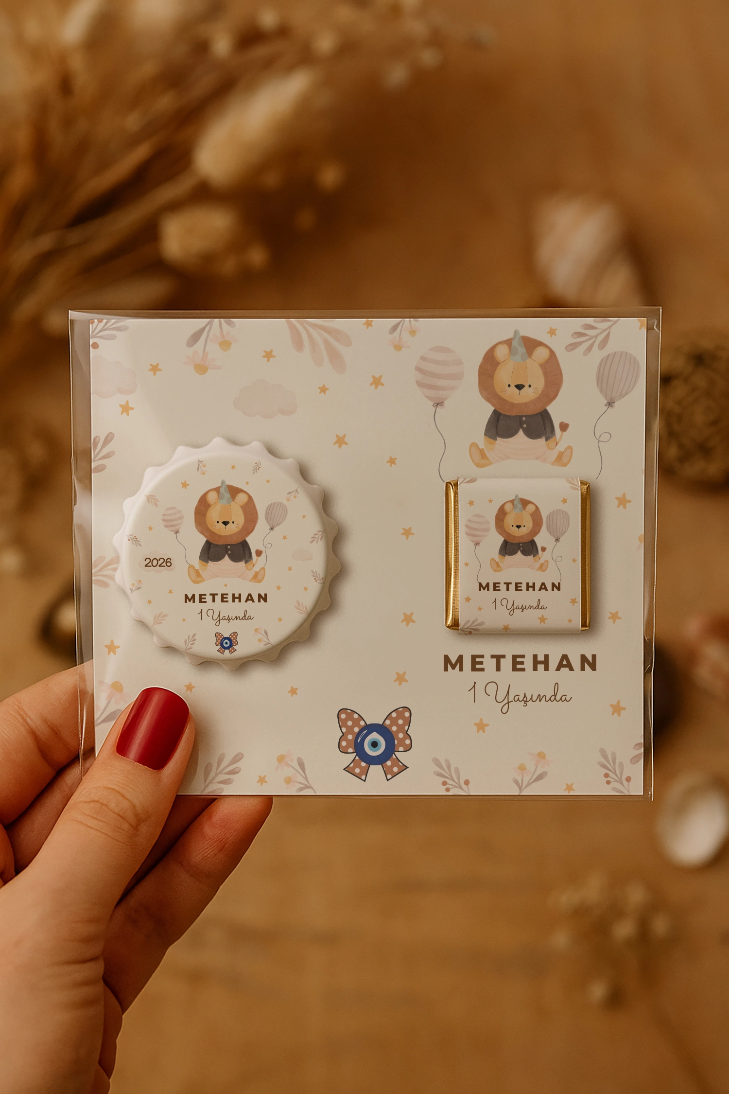 Aslan Temalı Çikolatalı Kapak Açacak Magnet