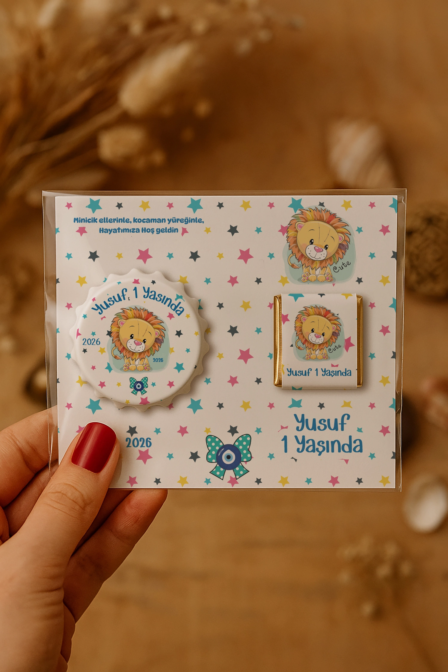 Aslan Temalı Çikolatalı Kapak Açacak Magnet