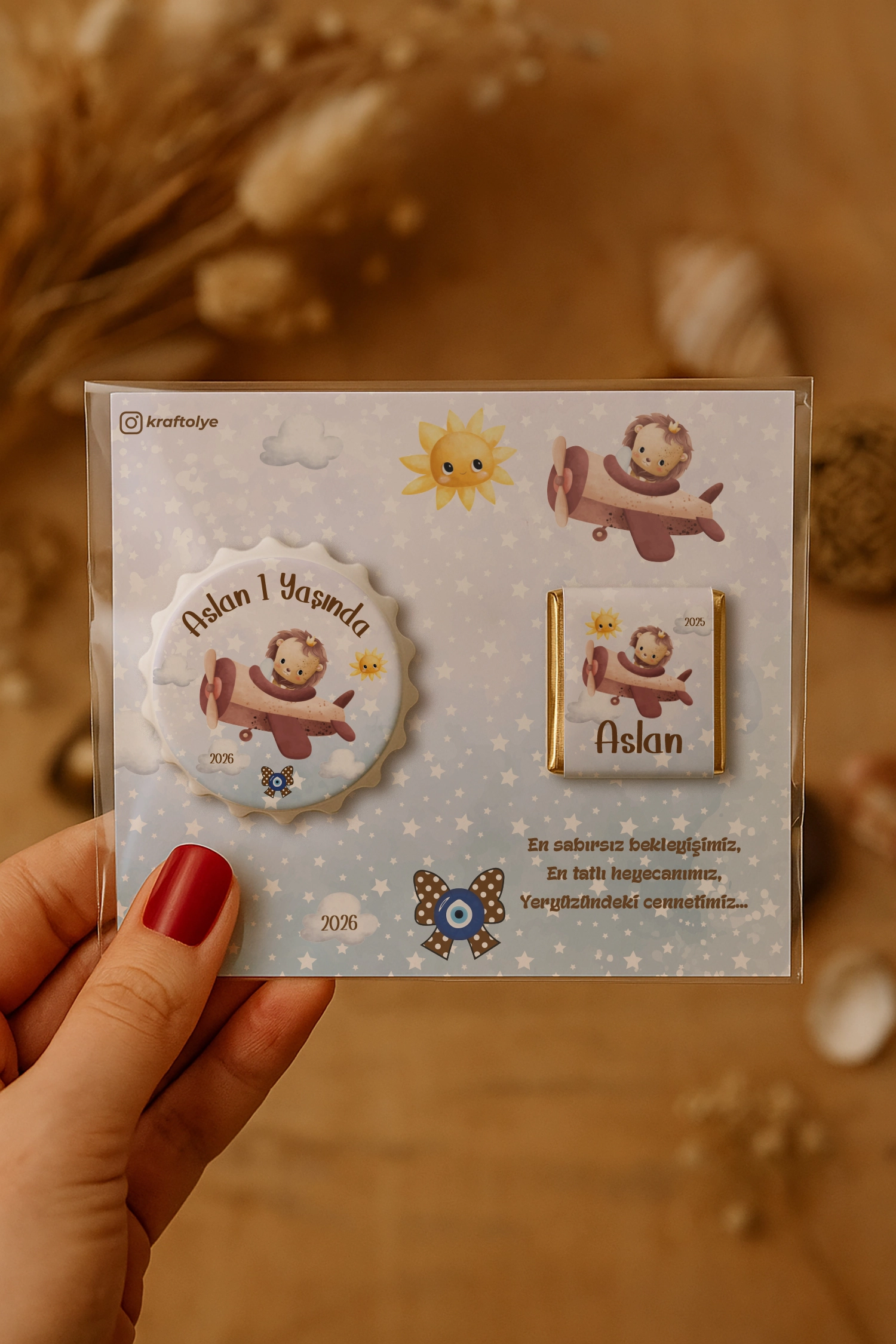 Aslan Temalı Çikolatalı Kapak Açacak Magnet
