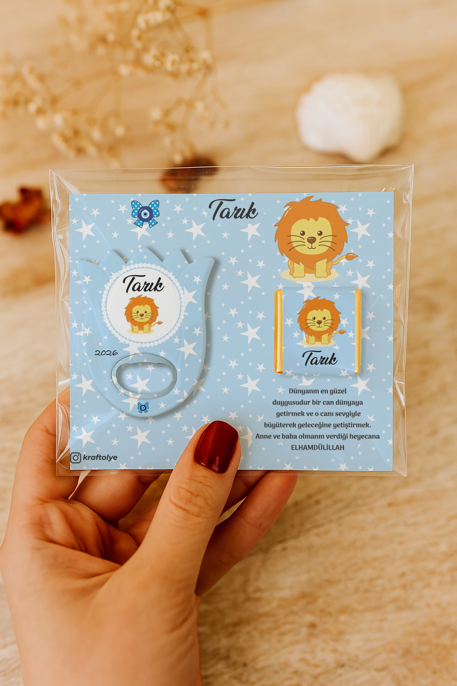 Aslan Temalı Çikolatalı Lale Açacak Magnet