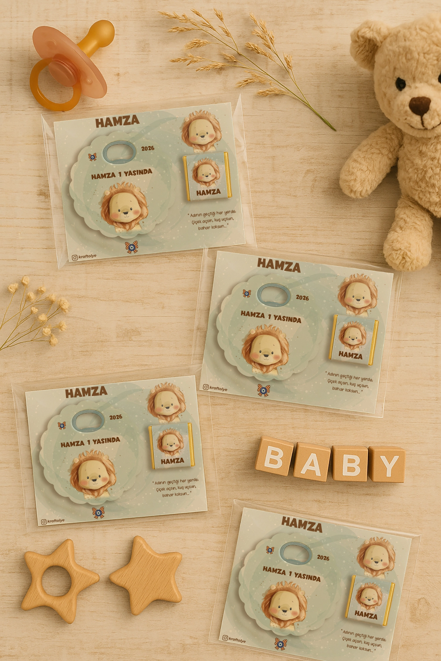 Aslan Temalı Çikolatalı Papatya Açacak Magnet