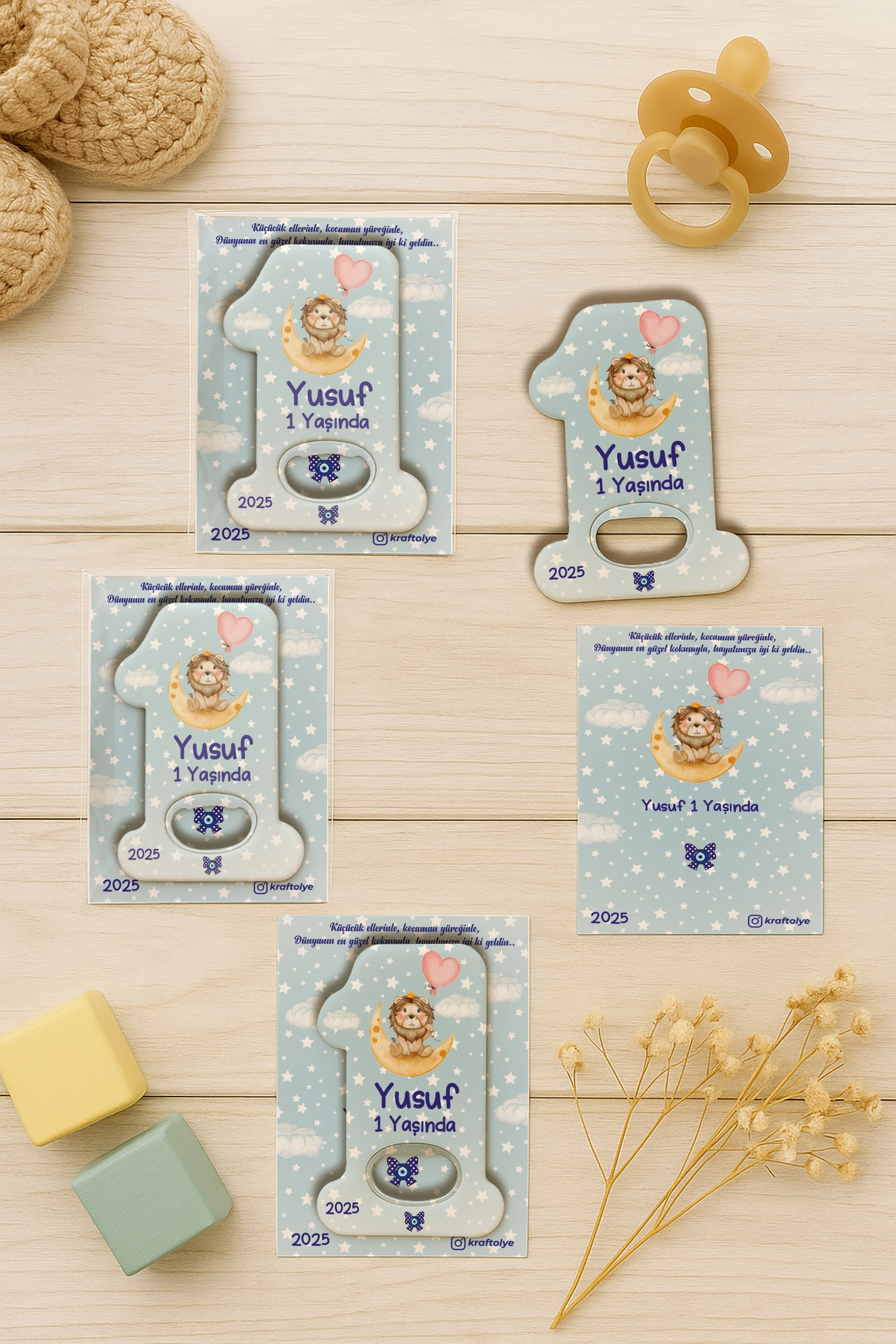 Aslan Temalı Kartlı 1 Yaş Açacak Magnet