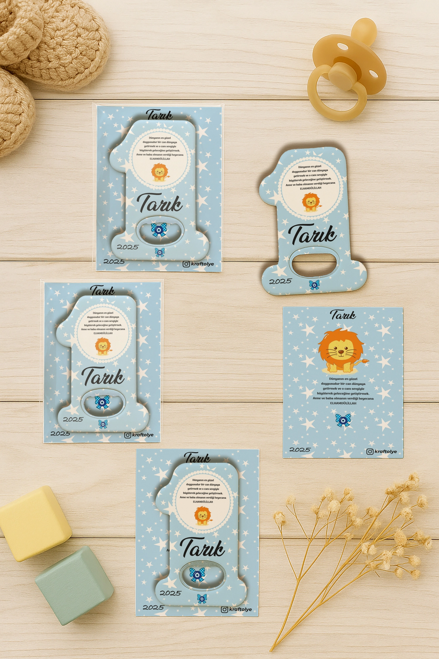 Aslan Temalı Kartlı 1 Yaş Açacak Magnet