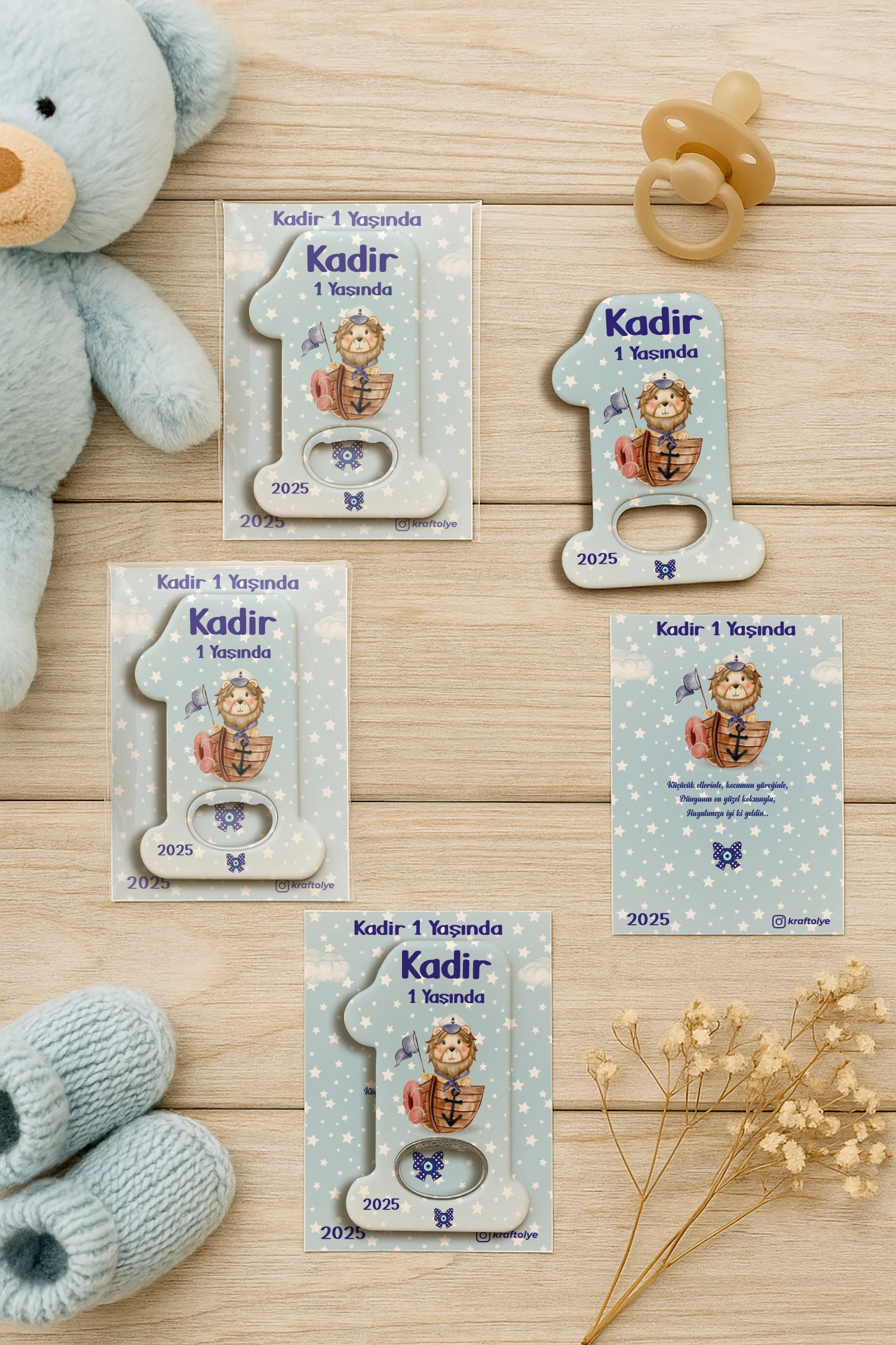 Aslan Temalı Kartlı 1 Yaş Açacak Magnet