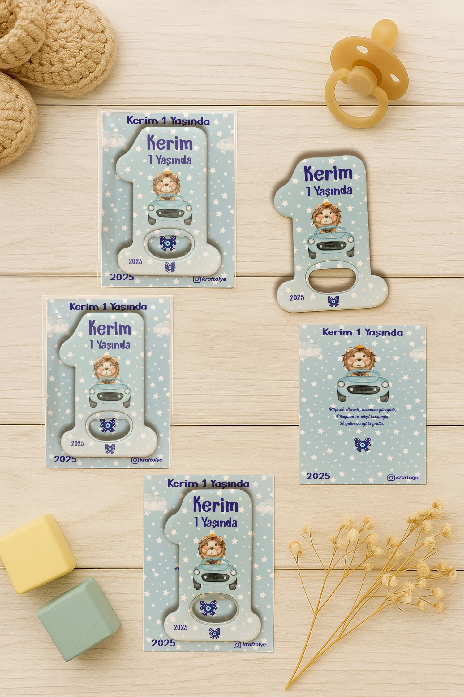 Aslan Temalı Kartlı 1 Yaş Açacak Magnet