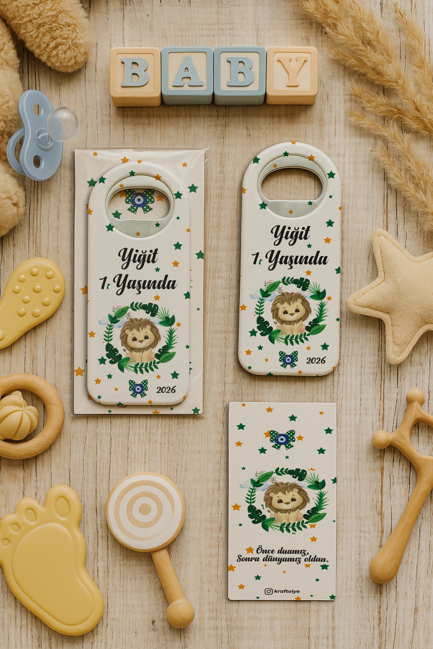 Aslan Temalı Kartlı Açacak Uzun Magnet