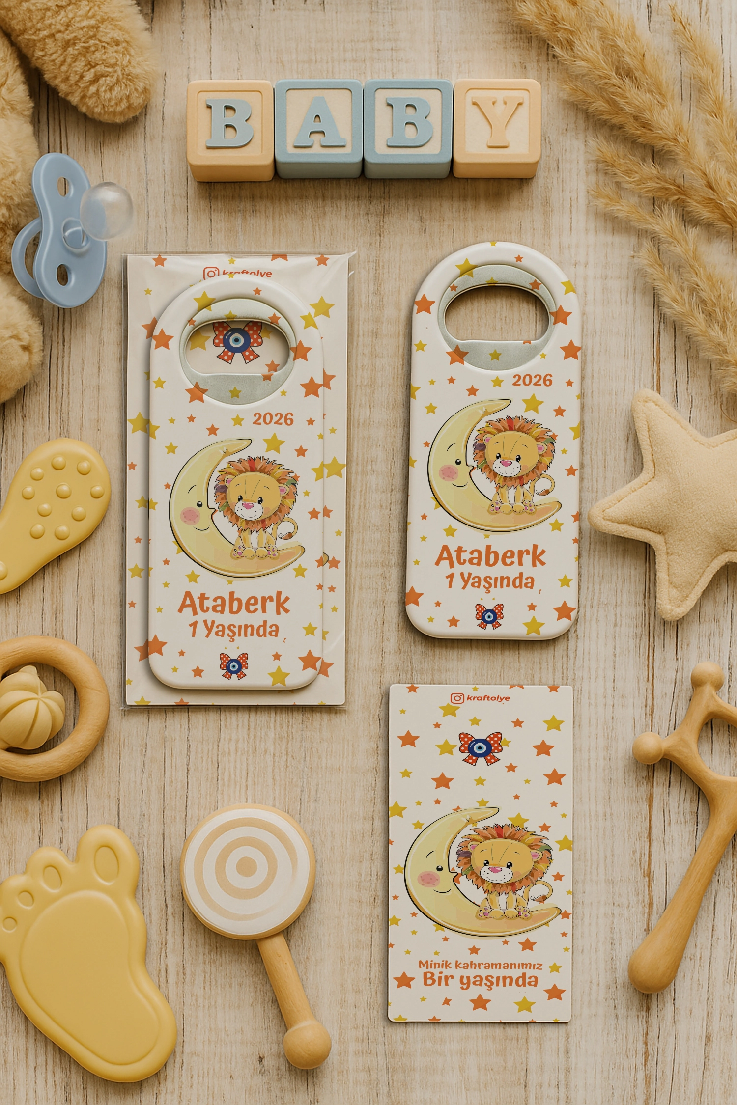 Aslan Temalı Kartlı Açacak Uzun Magnet