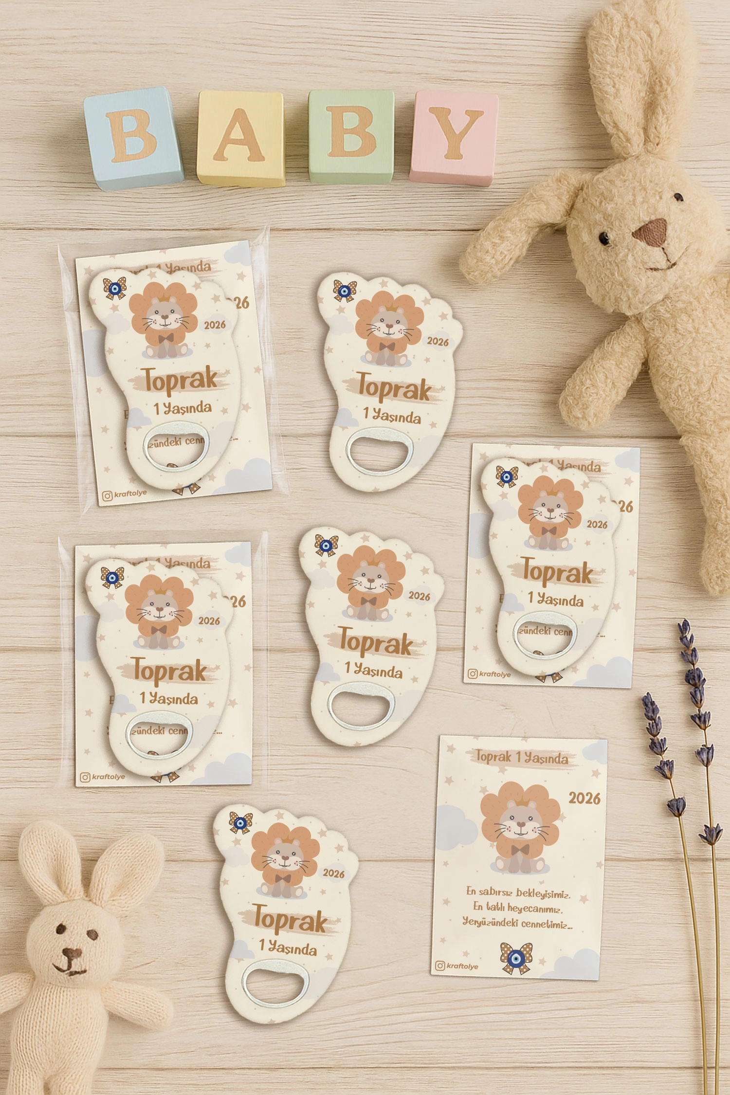 Aslan Temalı Kartlı Ayak İzi Açacak Magnet