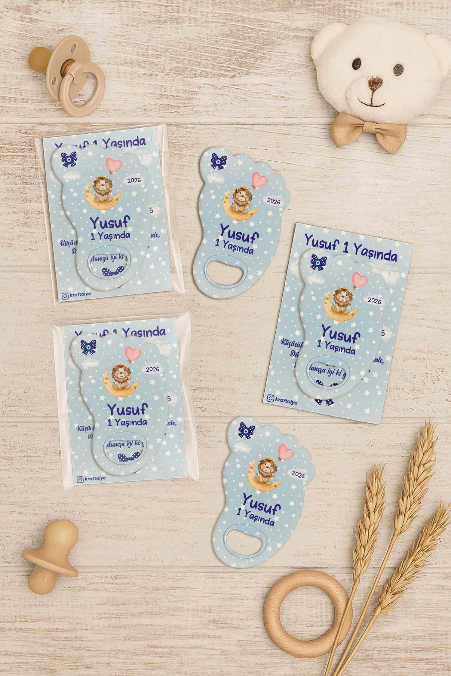 Aslan Temalı Kartlı Ayak İzi Açacak Magnet