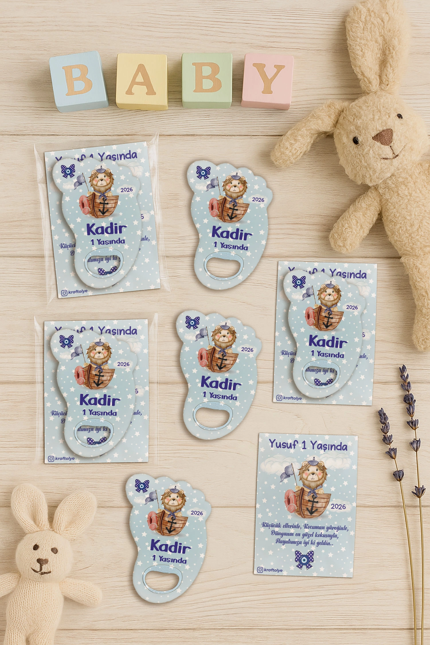 Aslan Temalı Kartlı Ayak İzi Açacak Magnet