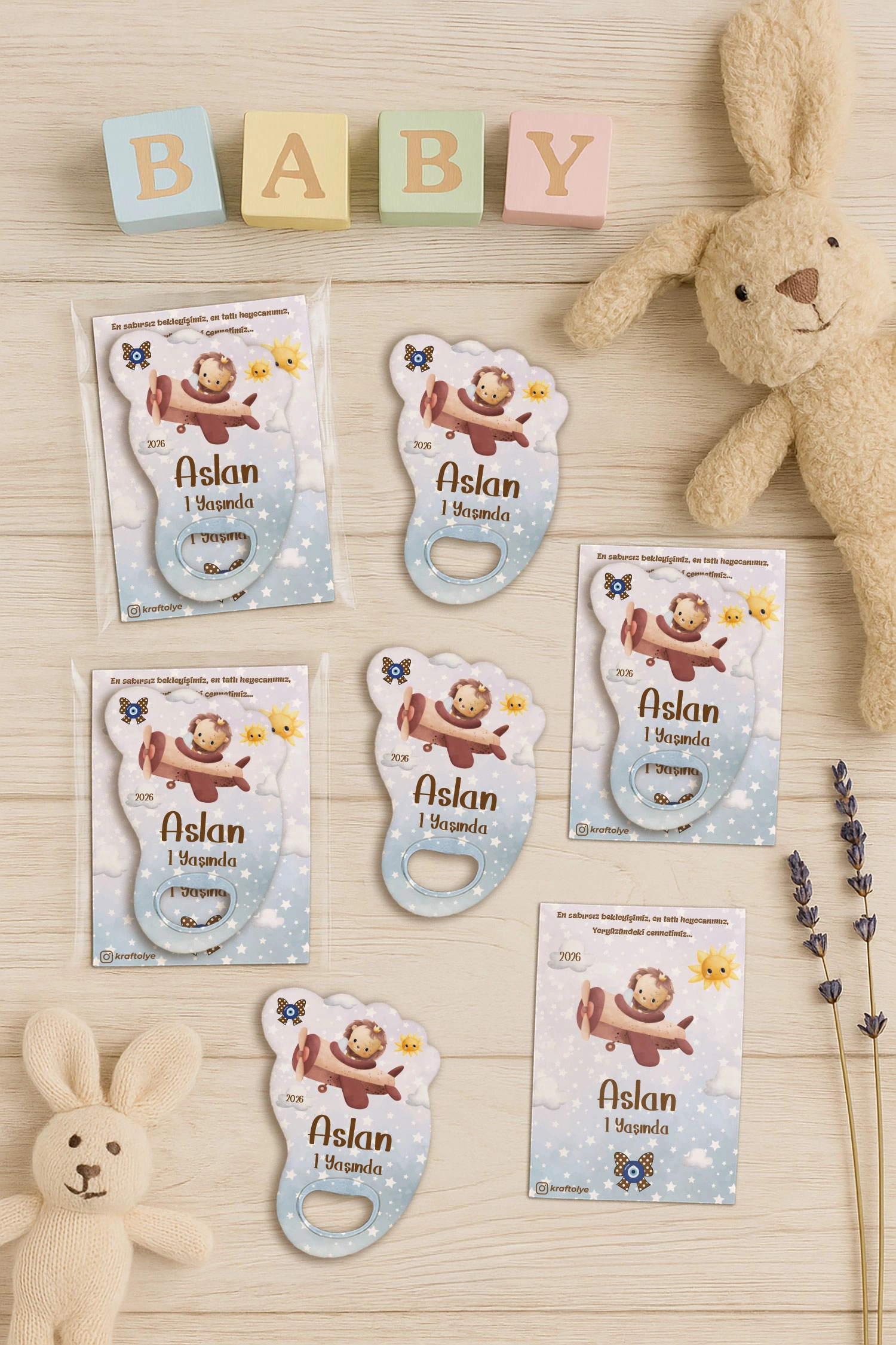 Aslan Temalı Kartlı Ayak İzi Açacak Magnet
