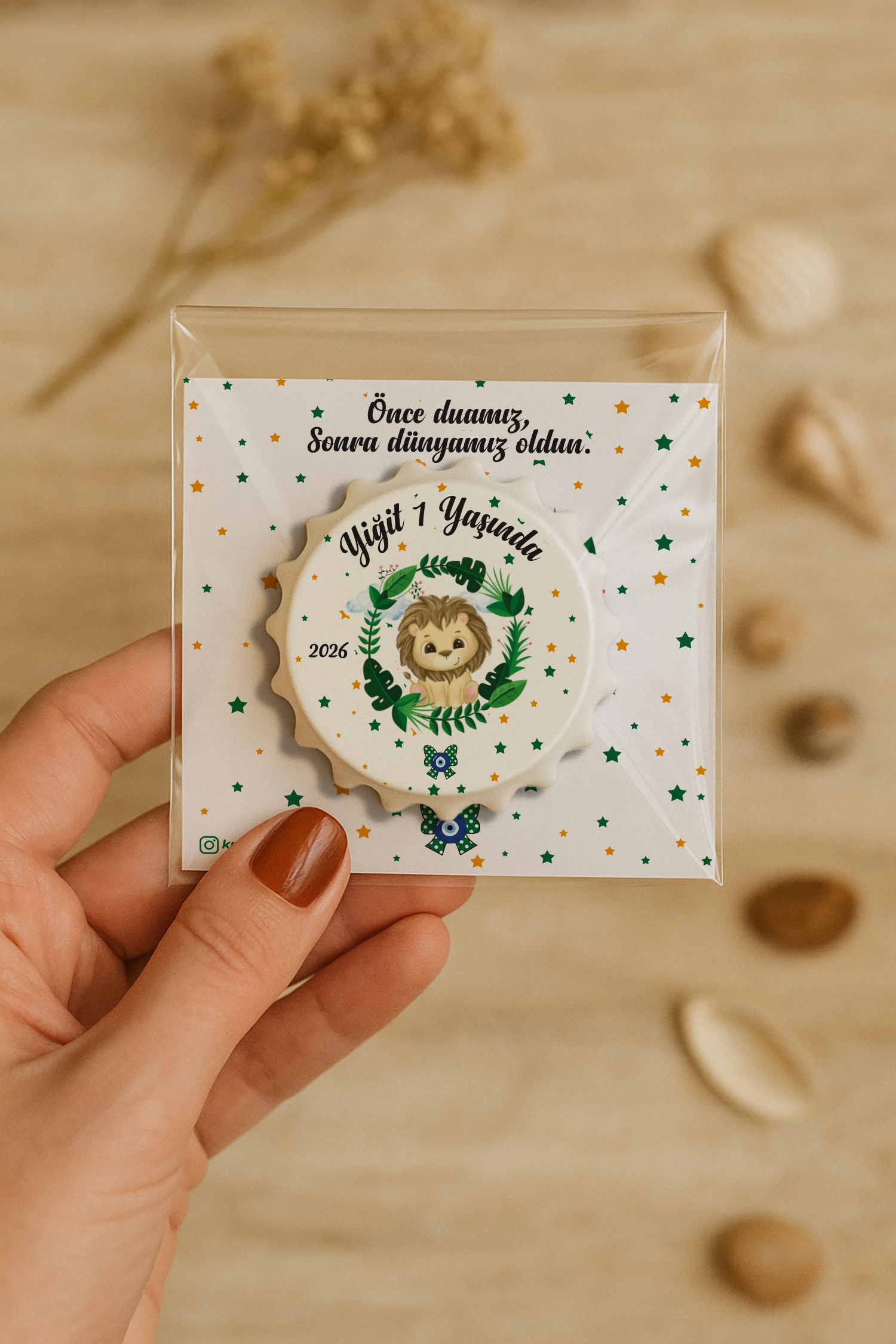 Aslan Temalı Kartlı Kapak Açacak Magnet